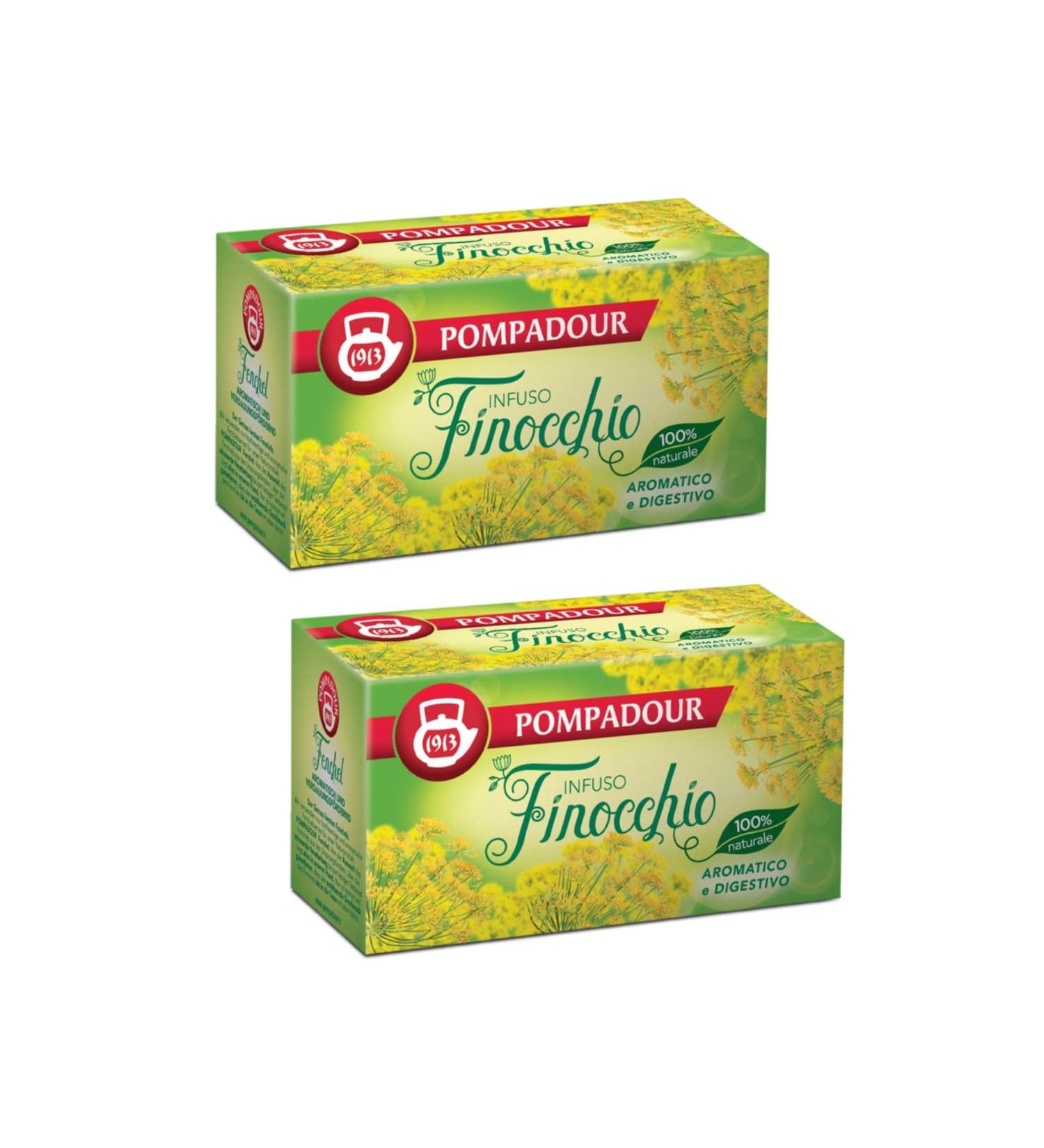 Pompadour 1913 Aromatic and Digestive Fennel Infusion 100% Natural - 2 x 20 tea bags (80 grams) - Buy Online on GoSupps.com