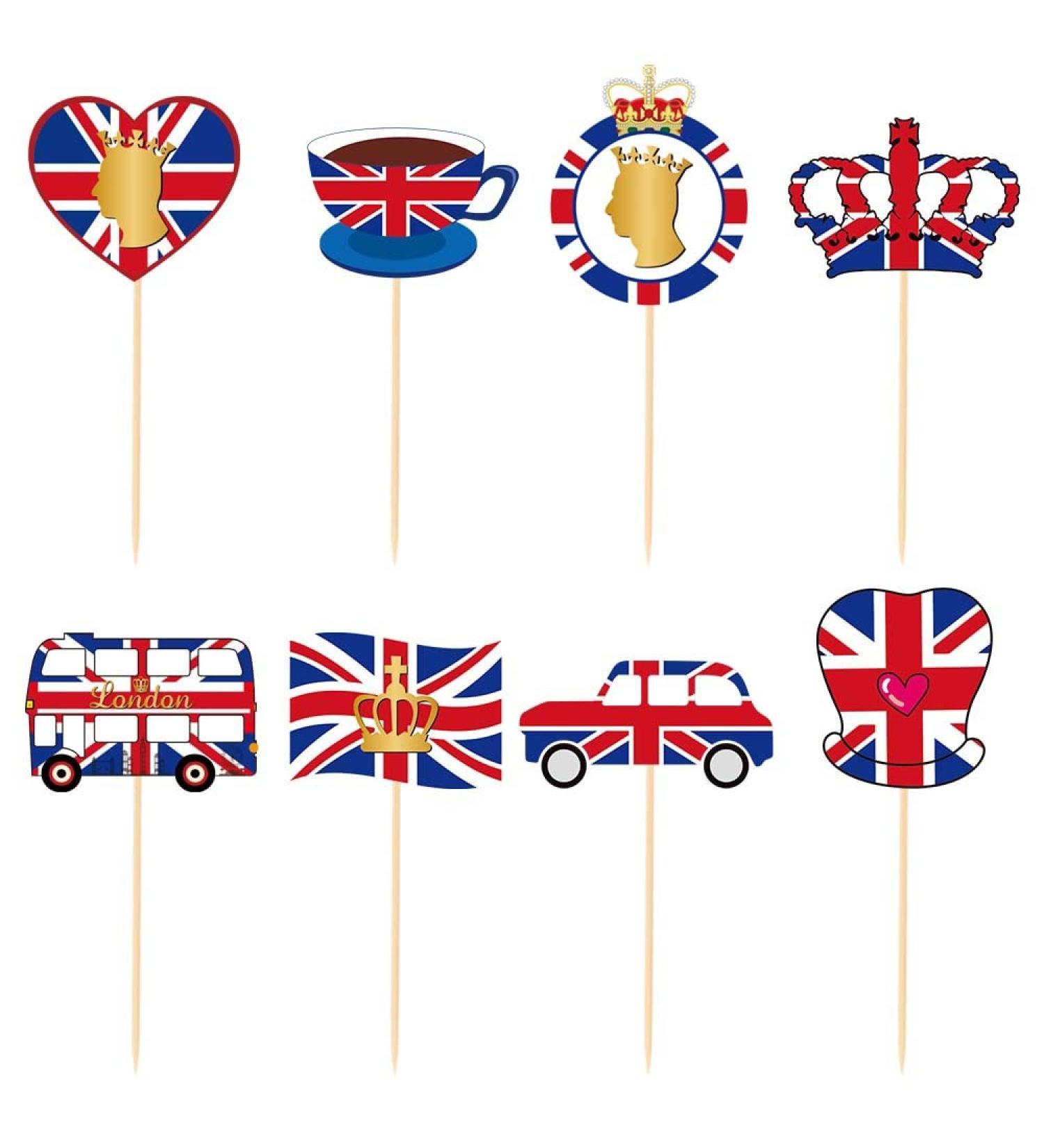 GALER King Charles Coronation Cake Toppers Decorations Union Jack Decorations 2023 Party Memorabilia Royal Ascent 6th of May Street Parties (E) - Buy Online on GoSupps.com