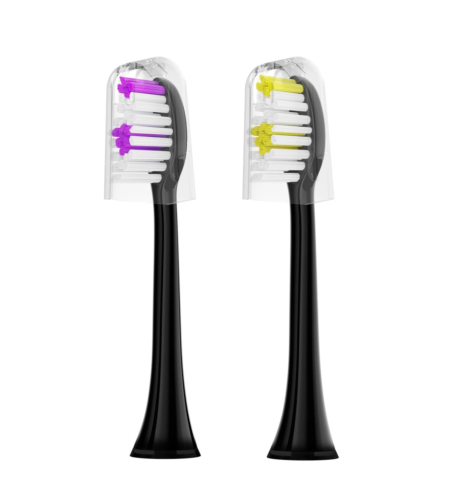 Premium Acteh Toothbrush Heads for Sonic Edge JetWave JetUV & eBrush - Black Purple/Black Yellow | International Shipping - Buy Online on GoSupps.com