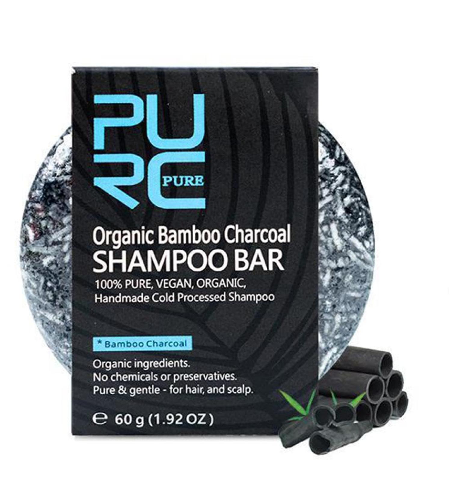 Pure Bamboo Charcoal Shampoo Bar to Reduce Gray and White Hair Deep Cleansing Anti-Frizz Damaged Hair Soap Hair Care Hair Darkening Soap - Buy Online on GoSupps.com
