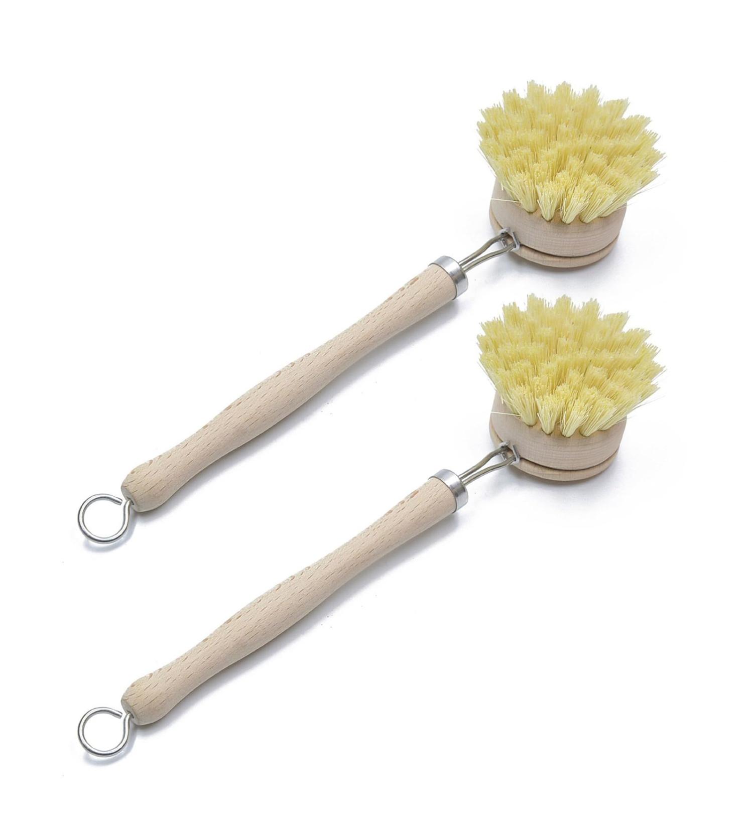 Wooden Pots Washing Brush with Long Handle Kitchen Dishes Cast Iron Pots Pans Scrubber Cleaning Tool Household Accessory Cleaning Brush - Buy Online on GoSupps.com