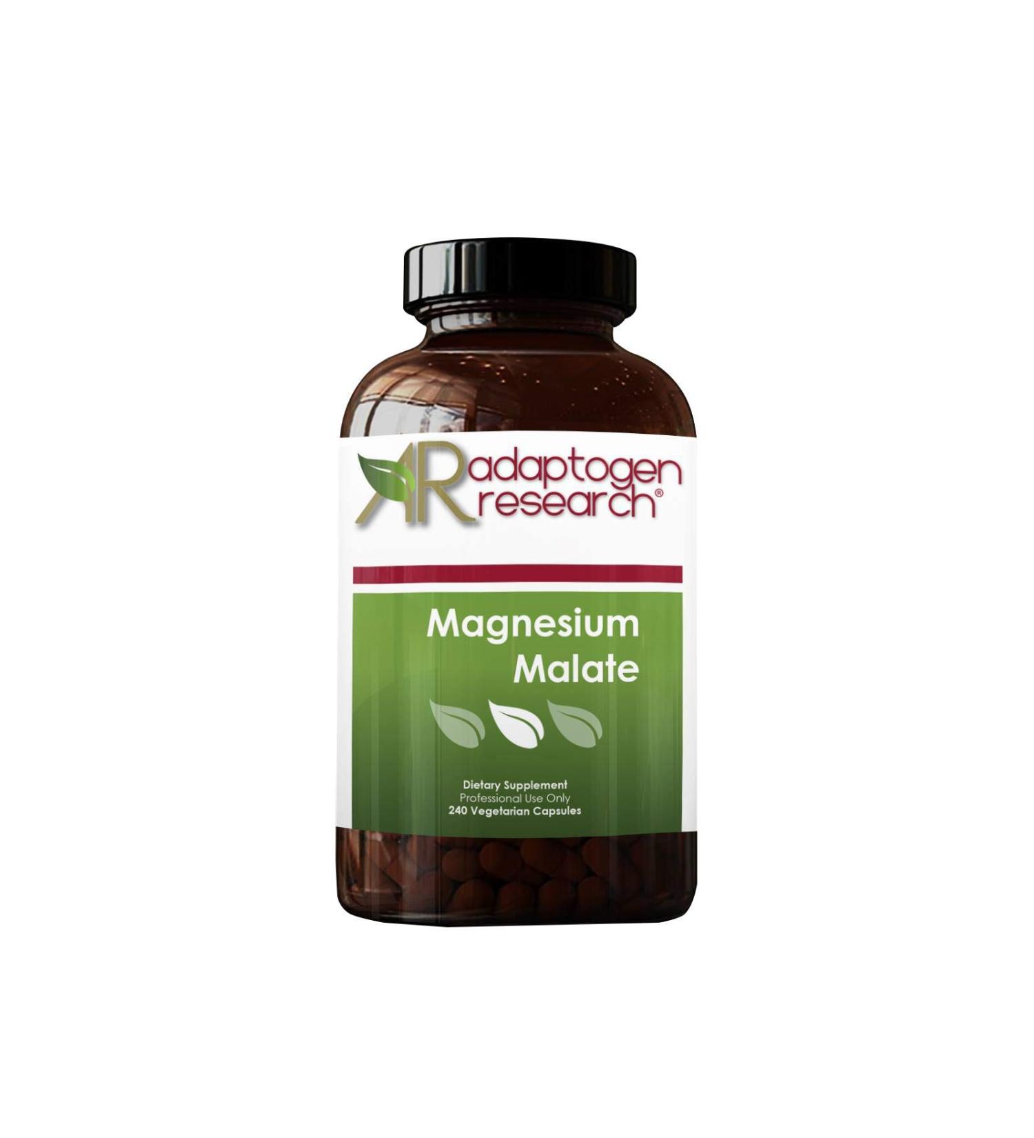 Magnesium Malate | 360mg of Highly Bioavailable DiMagnesium Malate | for Energy & Muscle Support | 240 Vegetarian Capsules | Adaptogen Research - Buy Online on GoSupps.com