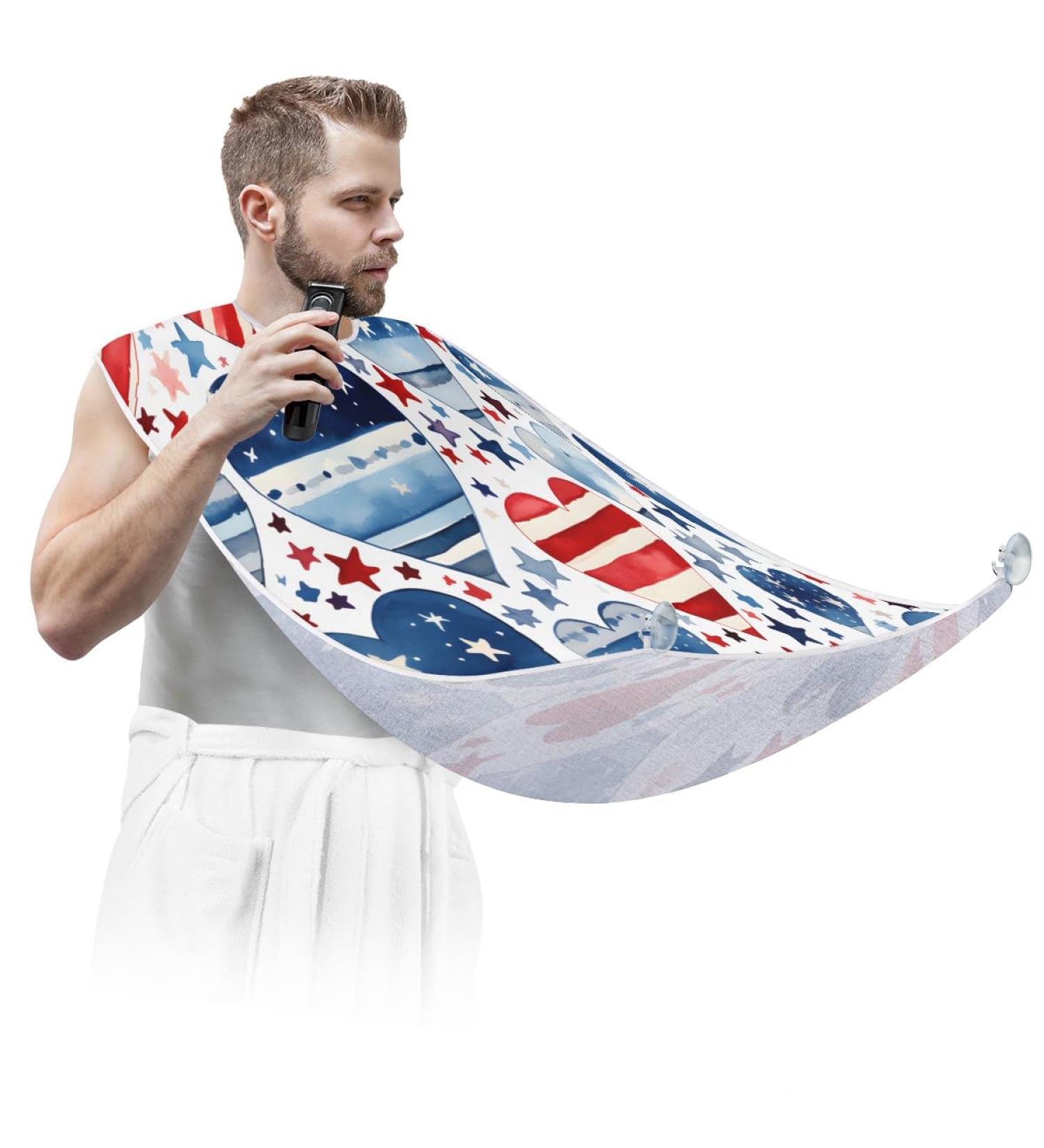 American Independence Day Beard Bib Apron - Men's Hair Catcher for Shaving Perfect for Father's Day Christmas & Anniversaries - Buy Online on GoSupps.com