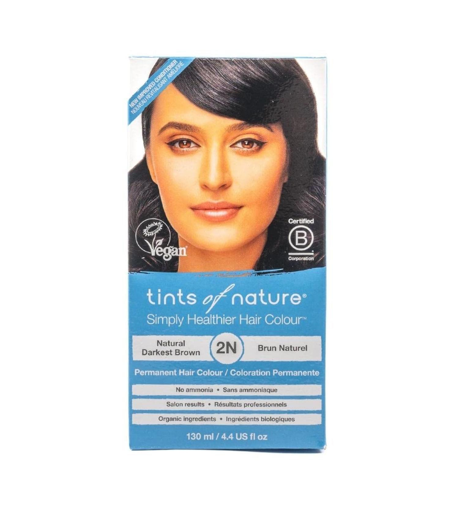 Tints of Nature 2N Natural Darkest Brown Permanent Hair Dye - Ammonia-Free Gray Coverage 130ml | Natural Dark Brown Hair Color - Buy Online on GoSupps.com