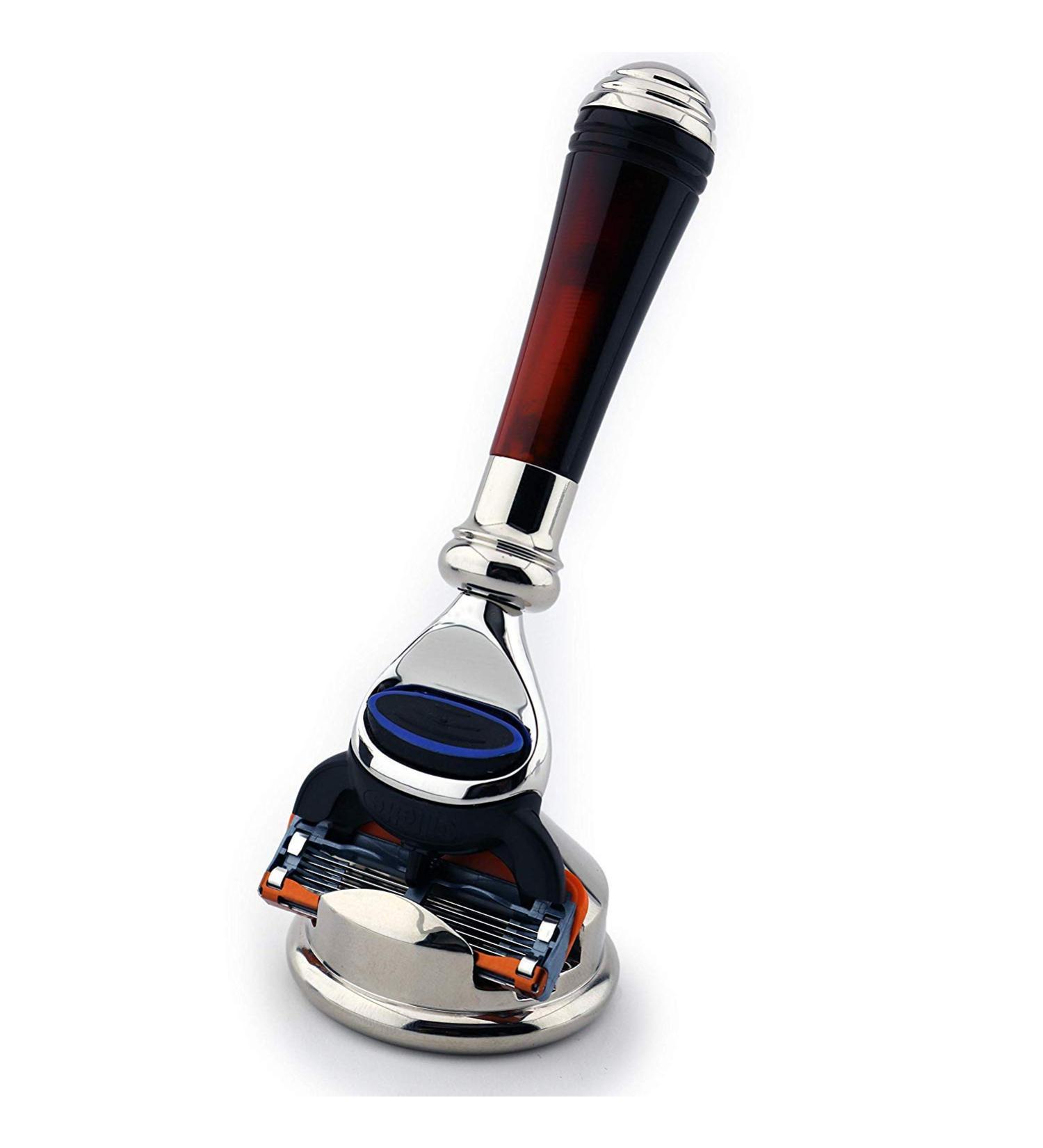 Luxury Turtle Armor 5-Edge Men's Shaving Knife Holder - German Stainless Steel & Chrome-Plated Mini-Grip Design - Buy Online on GoSupps.com