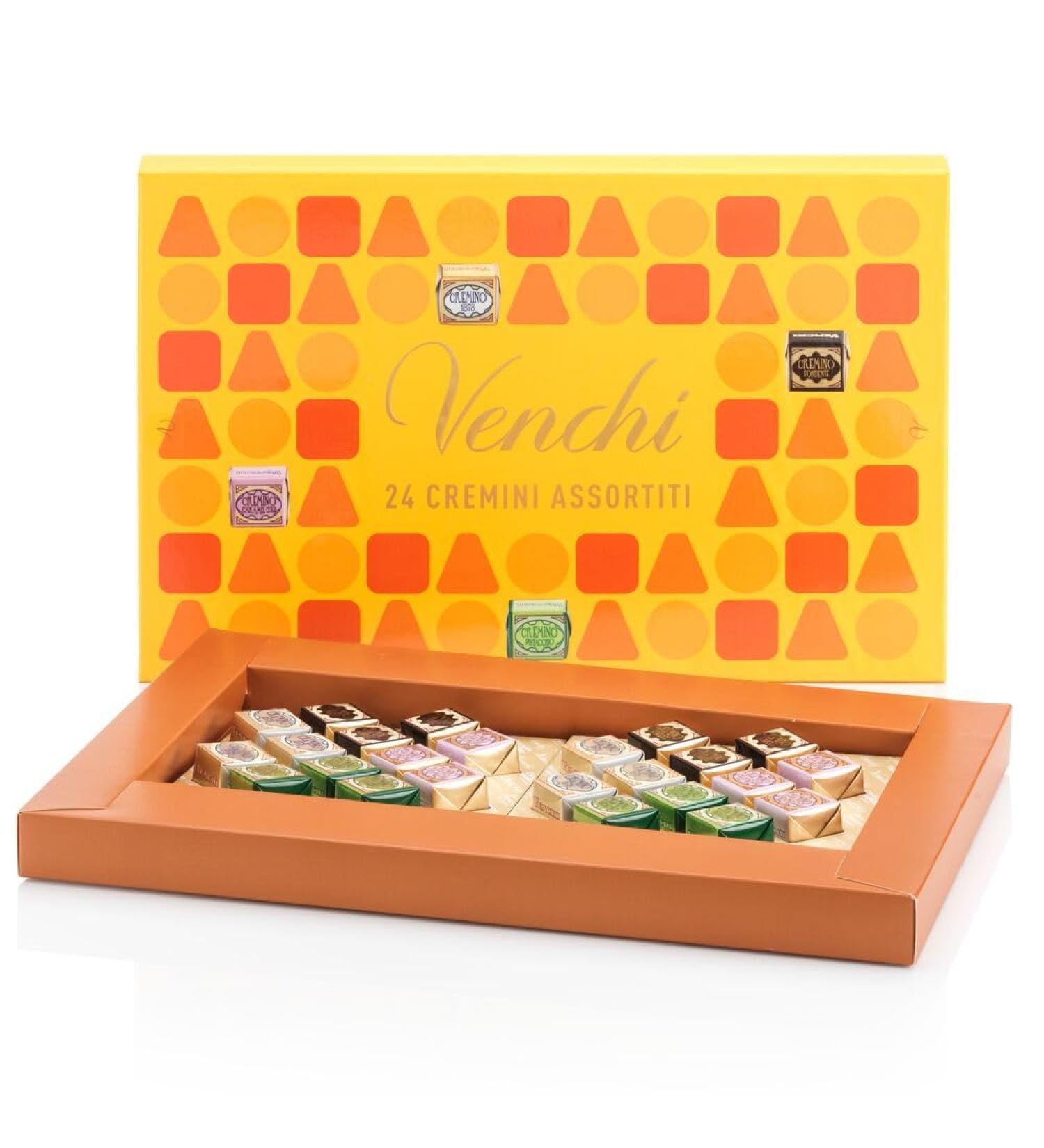 Venchi - Coffret jaune avec assortiment de chocolats Cremino 270 g - aux Noisettes du Pi mont IGP - Sans gluten - Id e cadeau - Buy Online on GoSupps.com