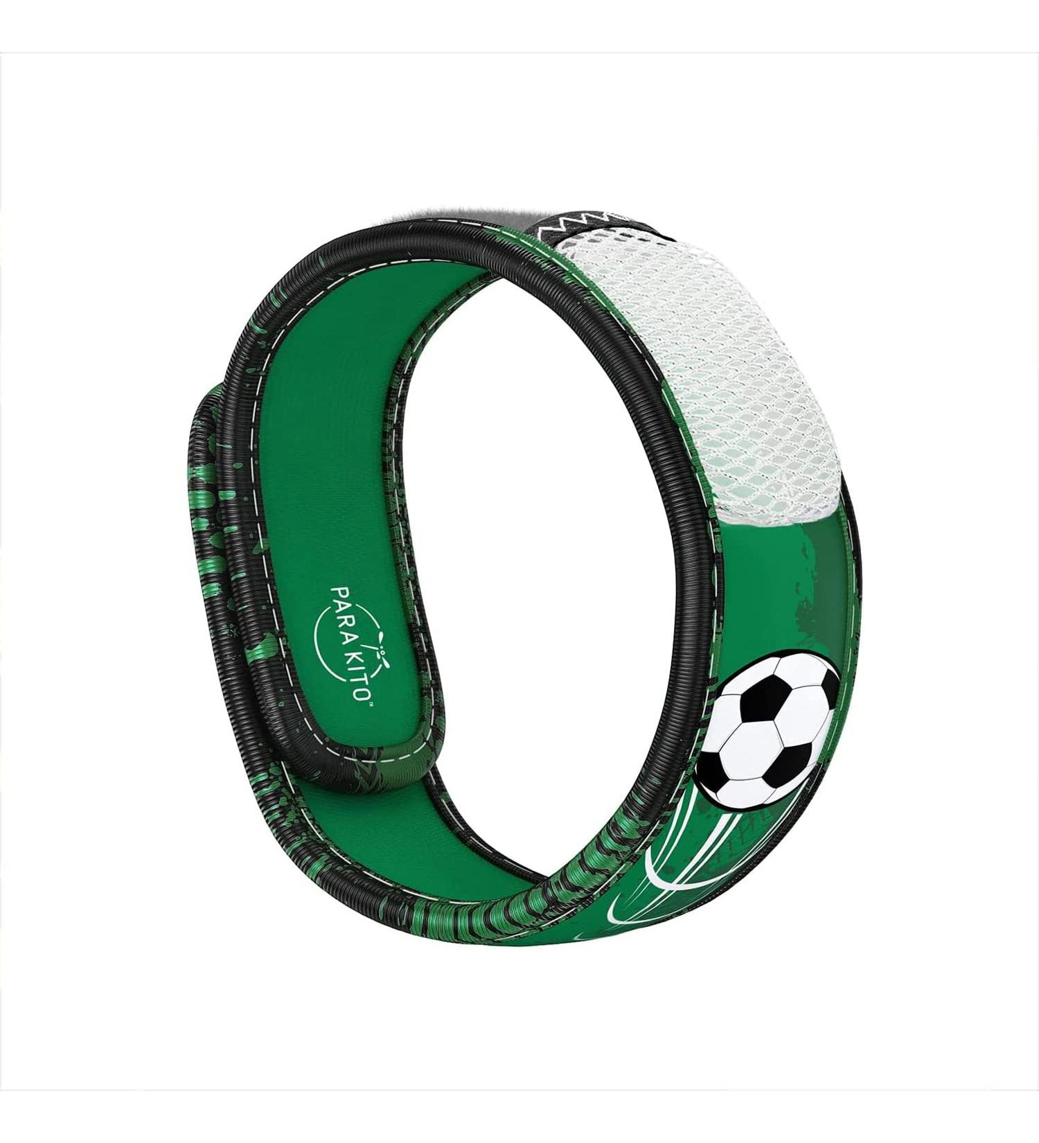 PARA'KITO Mosquito Repellent Wristband - Soccer Design | Natural Essential Oils | Waterproof Outdoor Pest Repeller Bracelet - Buy Online on GoSupps.com