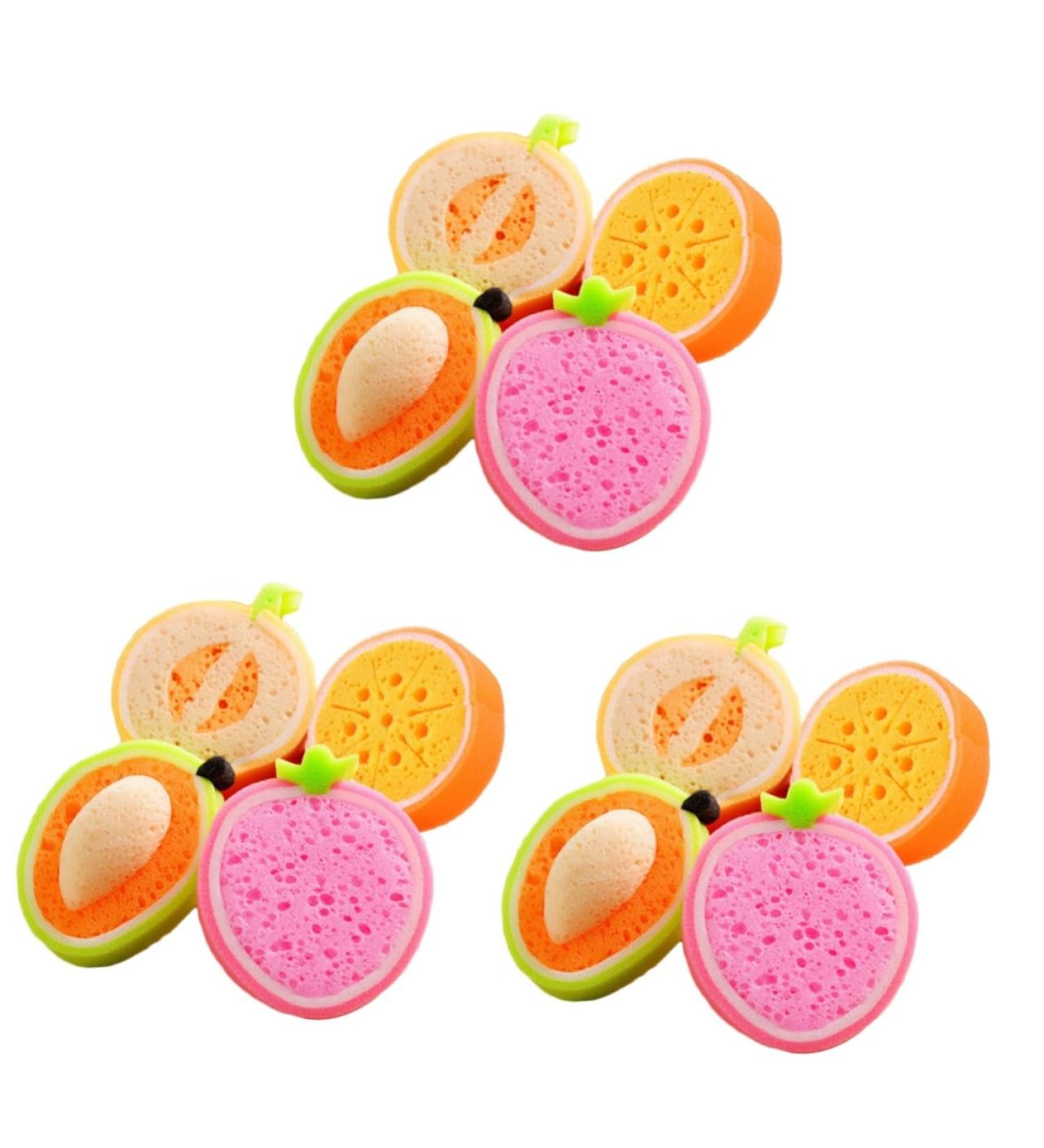 Housoutil 12 Pcs Kids Bath Ball Tools | Fun Pouf Shower Sponge & Bath Sponges for Kids | Pearlescent Baby Blush | Ideal for Body Wash & Bathing - Buy Online on GoSupps.com