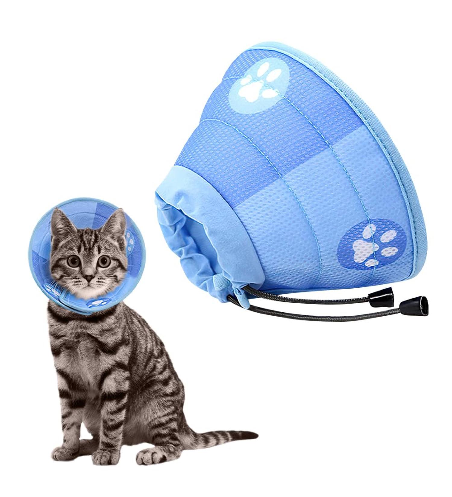 Lufeis Adjustable Cat Cone Collar for Recovery - Soft Elizabethan Collar for Cats & Puppies - Prevent Biting & Licking - Size Medium - Buy Online on GoSupps.com
