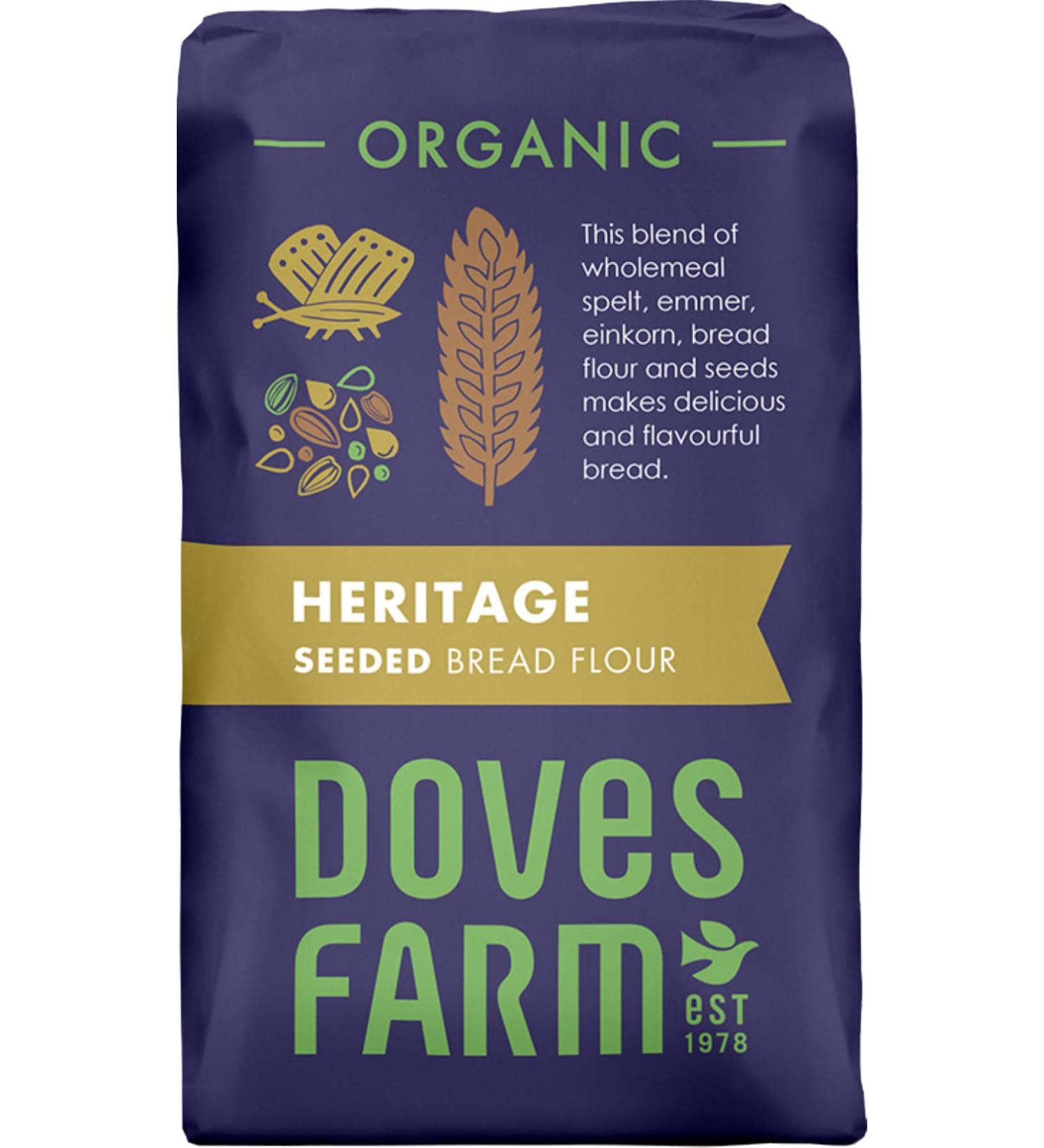 Doves Farm | Organic Heritage Seeded Bread Flour 1kg | Organic Flour Blend with Seed Mix | bread flour and seeds makes delicious and flavourful bread. - Buy Online on GoSupps.com
