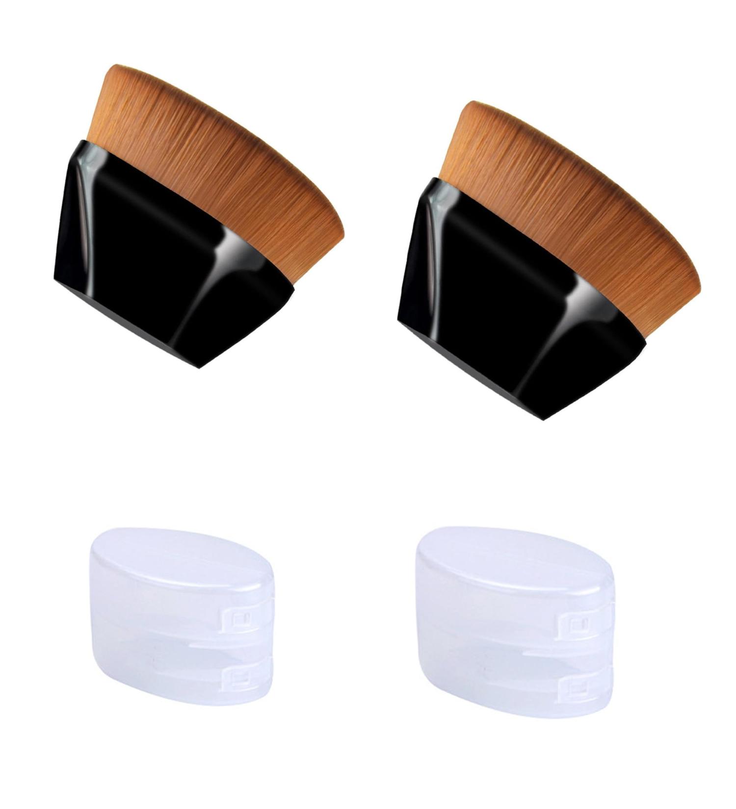 2pcs Multi-Function Kabuki Foundation Makeup Brushes - Professional Brushes for Seamless Blending of Liquid Cream and Powder Cosmetics - Buy Online on GoSupps.com