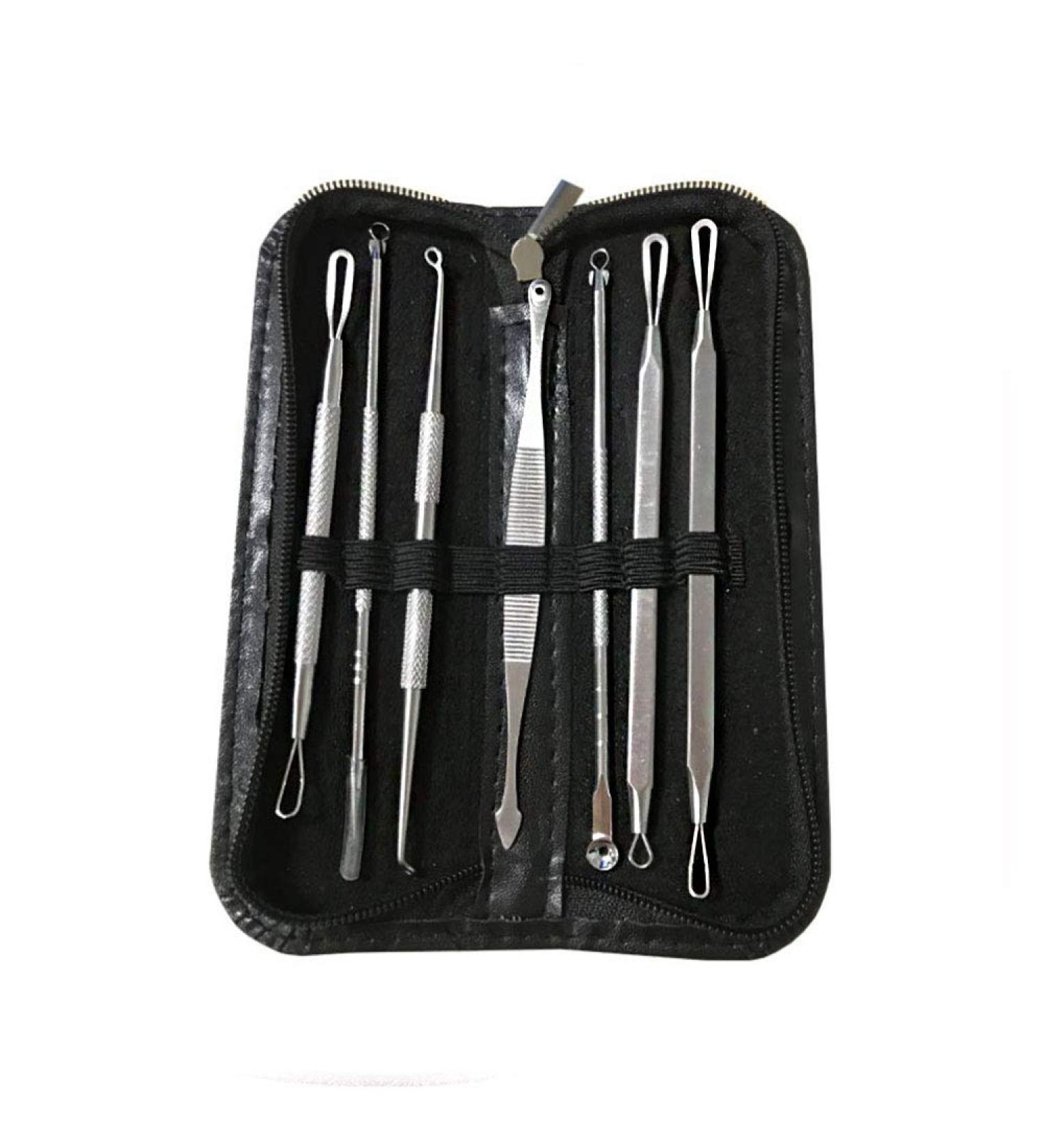 7PCS Stainless Steel Acne Needle Beauty Needle Acne Needle Set Professional Stainless Pimple Acne Blemish Removal Tools Set Acne Needle Silver - Buy Online on GoSupps.com