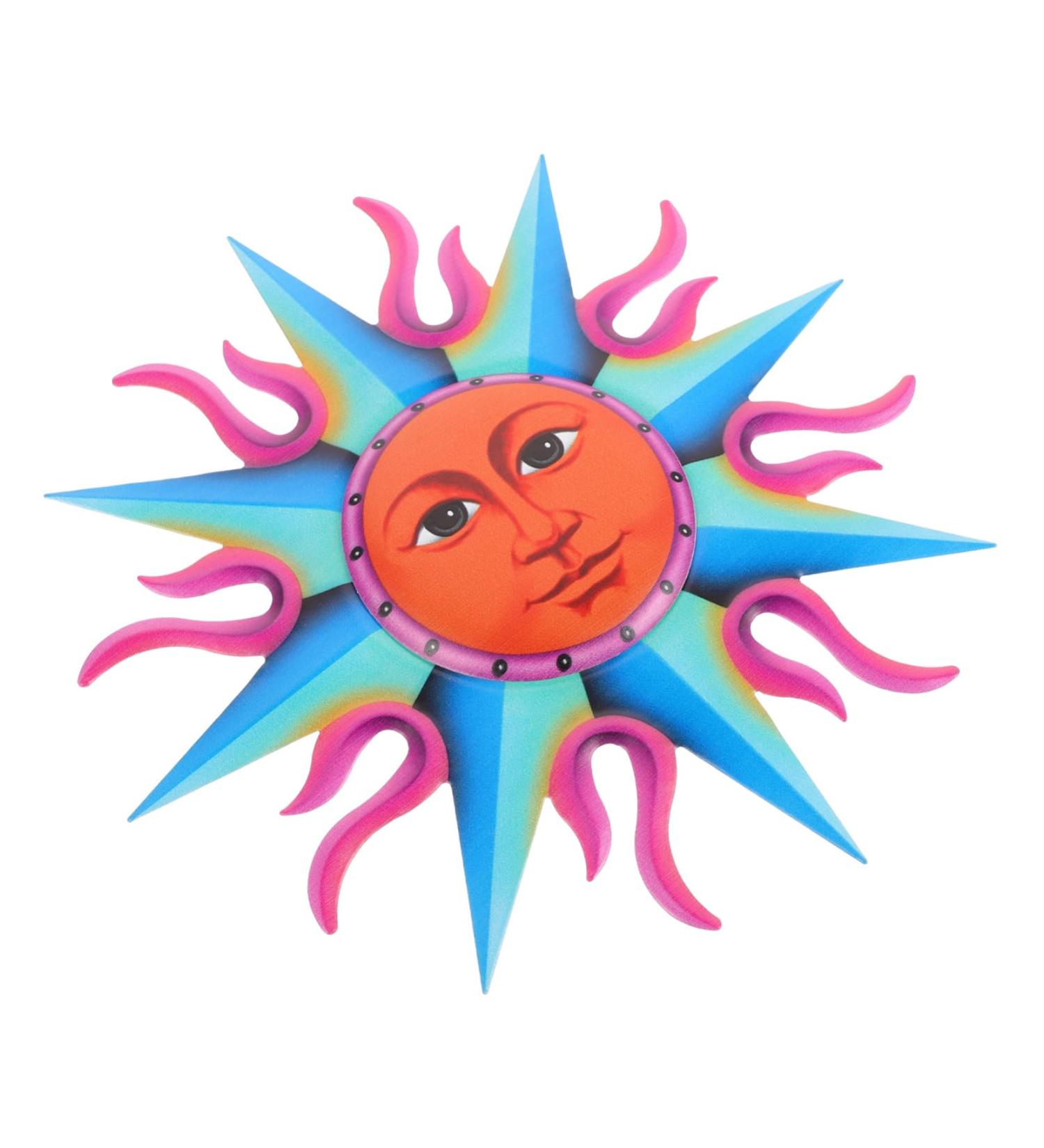 Zerodeko Iron Pendant Ornament Iron Art Craft Pendant Iron Craft Sun Wall Pendant Hanging Decoration Colorful 29x29cm Purple - Buy Online on GoSupps.com