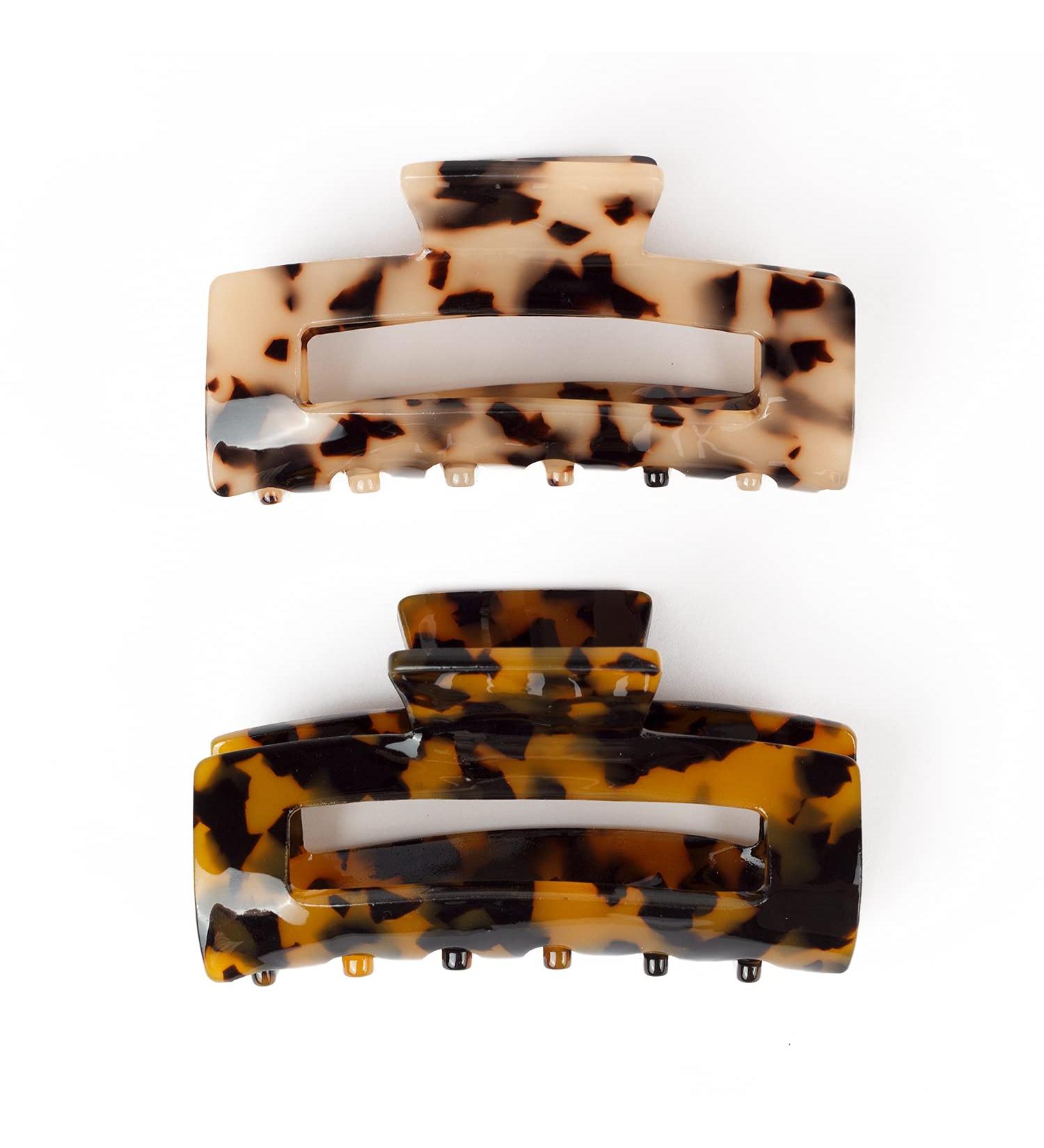 JIRIS 2PCS 3Inch Leopard Print Hair Claw Clips - French Design Celluloid Barrettes for Women - Buy Online on GoSupps.com