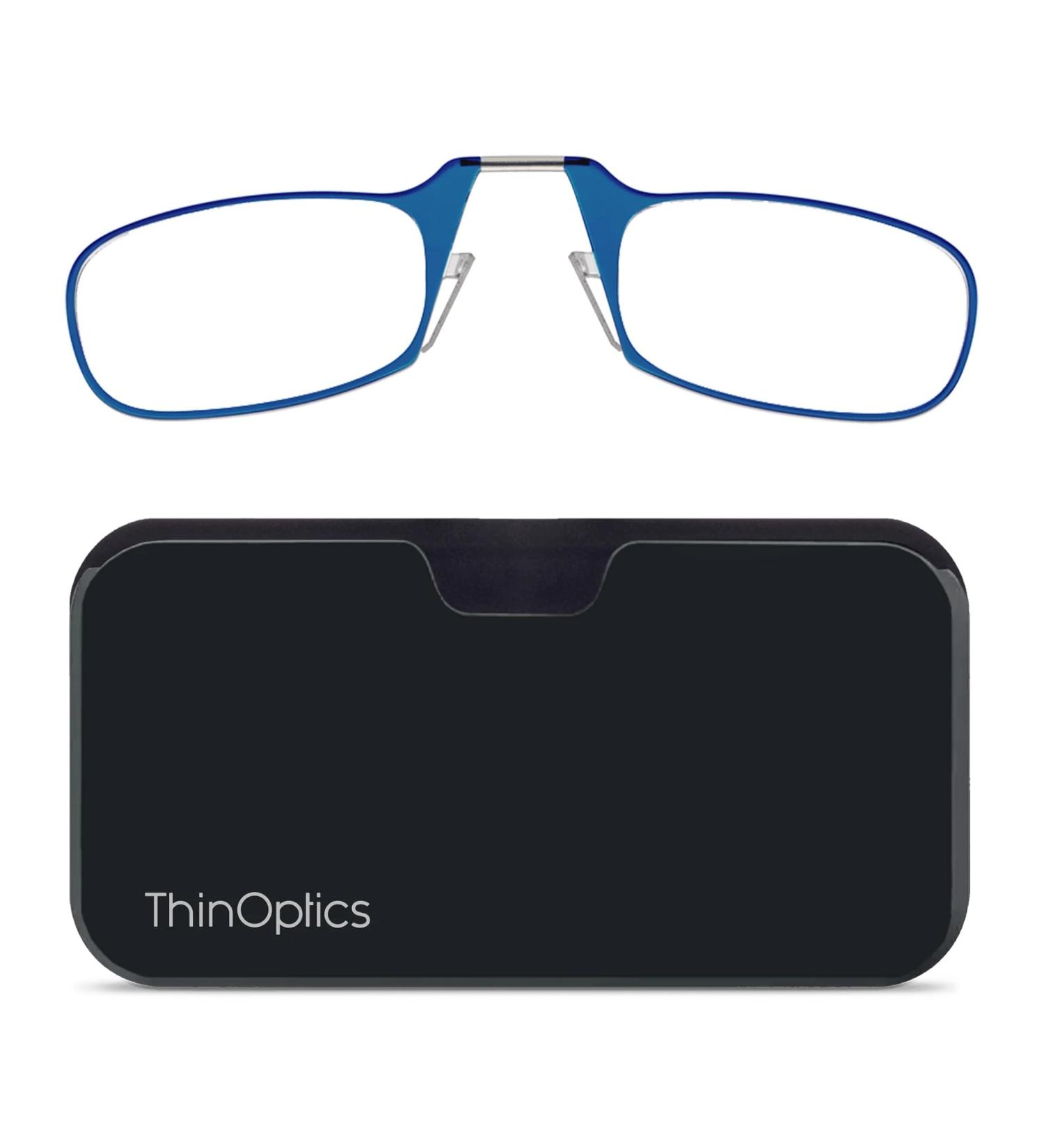 Thinoptics Reading glasses with universal compactui - compact foldable reading glasses with flex -fit technology - 1.00 1.50 2.00 2.50 diopters - visual aid optics glasses reading aid for women men blue 2.5 x