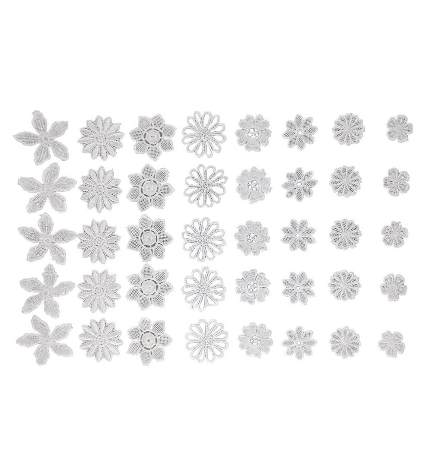 Honbay 40pcs White Lace Flower Applique Patches for Sewing Craft Decoration - Buy Online on GoSupps.com