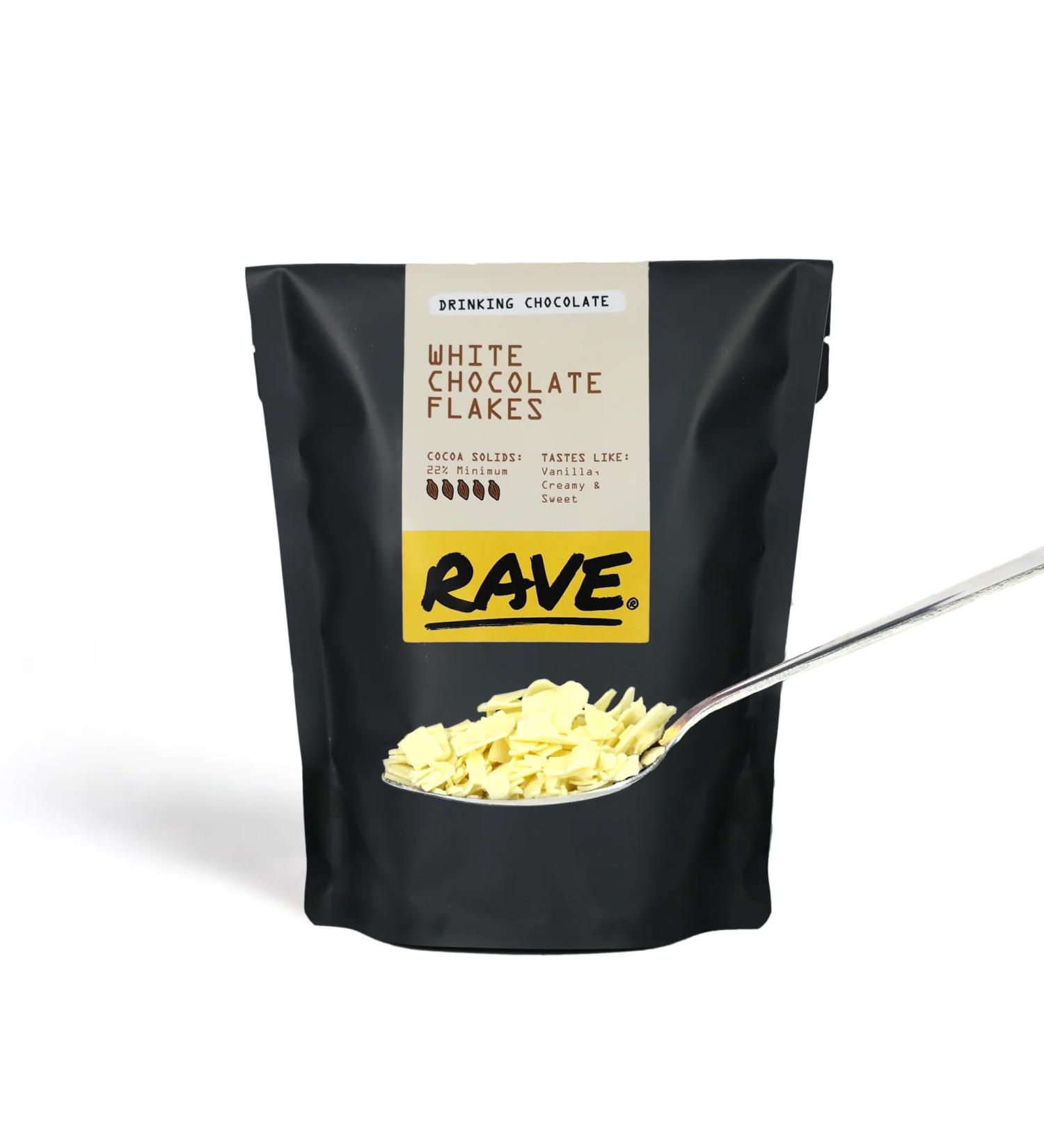 Rave Coffee Drinking Chocolate Flakes (White) - Buy Online on GoSupps.com