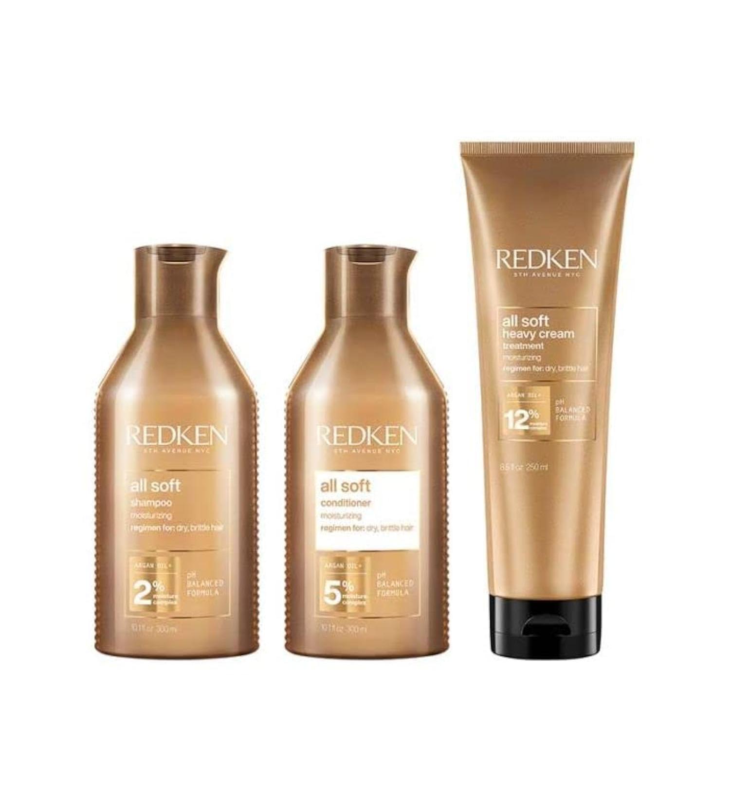 Redken All Soft Shampoo 300ml Conditioner 300ml and Heavy Cream 250ml - Buy Online on GoSupps.com
