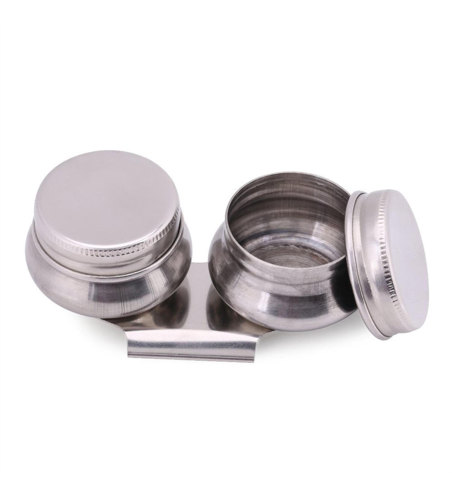 Stainless Steel Double Dipper Paint Cup with Lid - Oil Painting Supplies - Buy Online on GoSupps.com