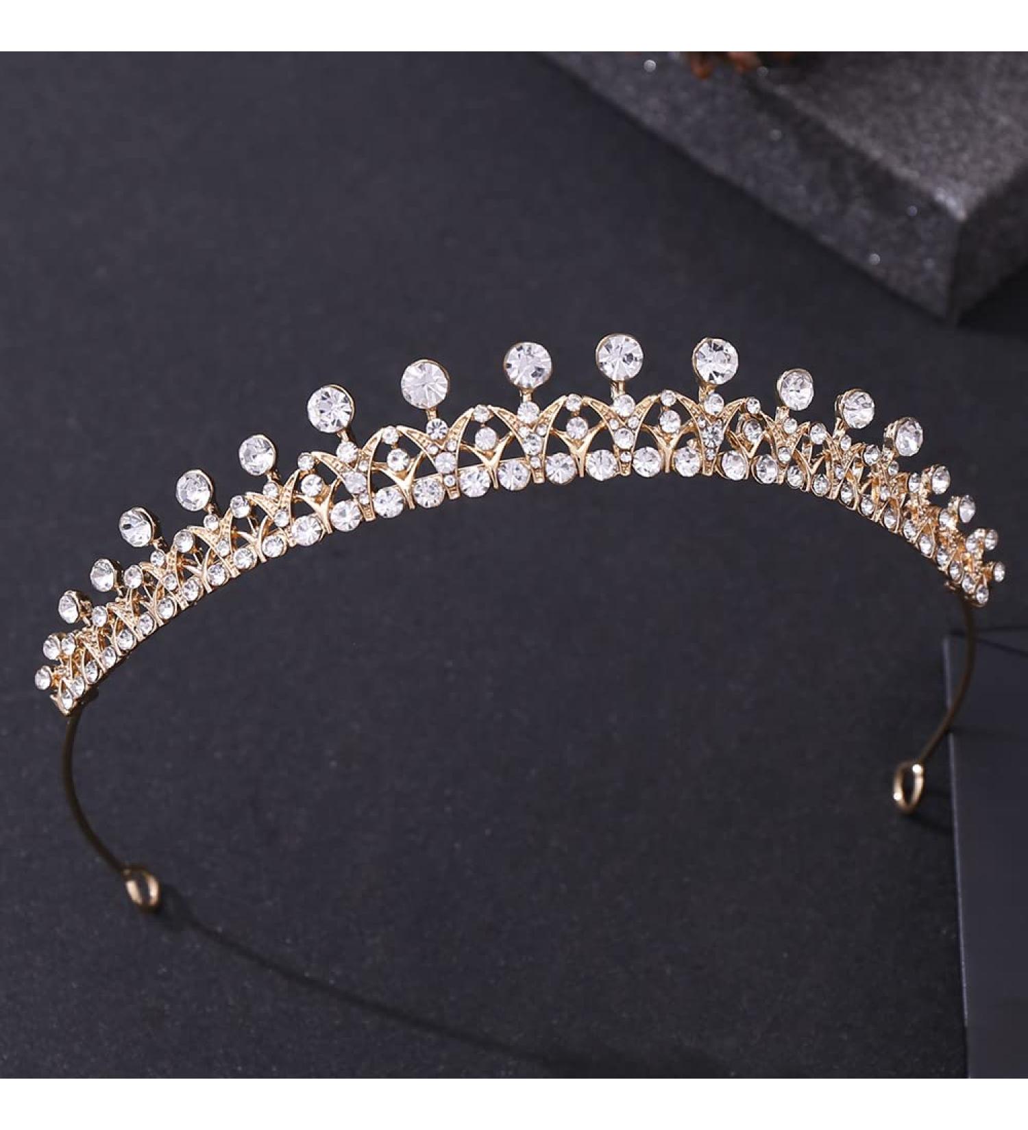 Hapdoo Elegant Princess Crown - Lightweight Small Tiara for Women, Girls - Prom Queen, Birthday, Wedding, Bachelorette Party Tiara - Buy Online on GoSupps.com