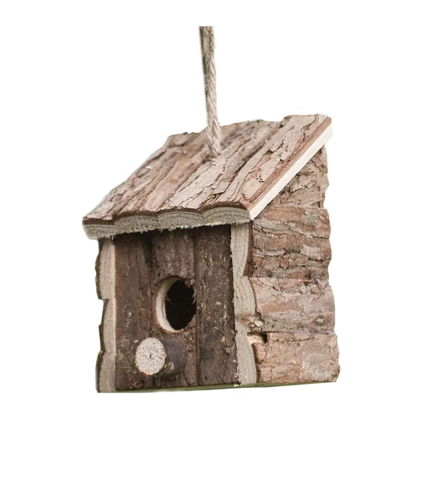 Garden Mile Natural Bird Box Houses Hotel - Traditional Wooden Bird Hut Hanging Wild Bird House Bird Nesting Boxes for Garden Log Cabin Outdoor Tree Balcony and Garden Decorations - Buy Online on GoSupps.com