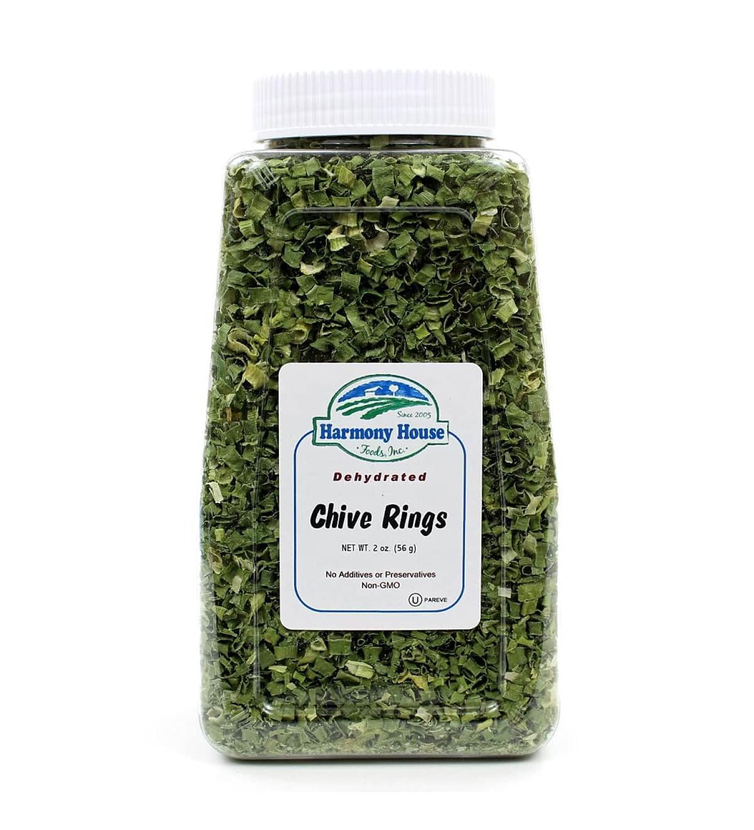 Harmony House Dried Chopped Chives - 2 oz Quart Jar for Cooking, Camping, Emergency Supply - Buy Online on GoSupps.com