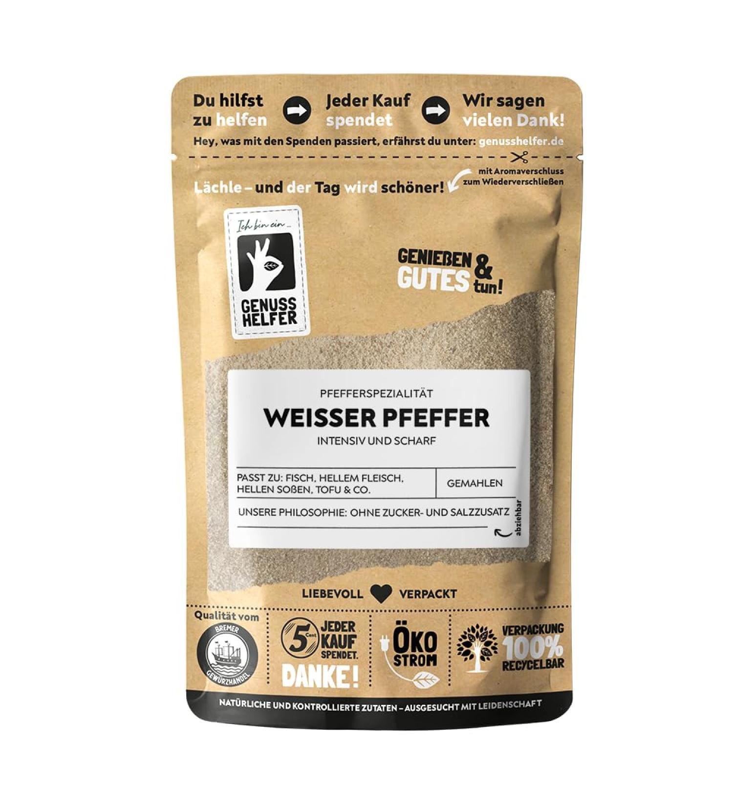 Buy Bremer Gew rzhandel White Pepper - Ground Intense Spiciness 100g | Perfect for Cooking | International Shipping - Buy Online on GoSupps.com