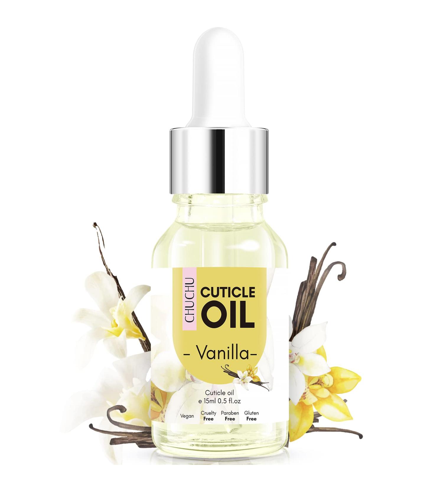 CHUCHU Jojoba Cuticle Oil 15ML - Vitamin B & E Moisturizing Nail Treatment | Strengthens Nails, Prevents Hangnails - Vanilla Scented - Buy Online on GoSupps.com