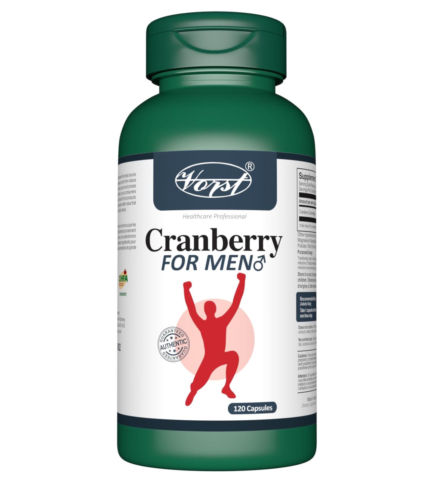 VORST Cranberry Supplement for Men 120 Capsules | Powder Pills | 1 Bottle 120 count (Pack of 1) - Buy Online on GoSupps.com