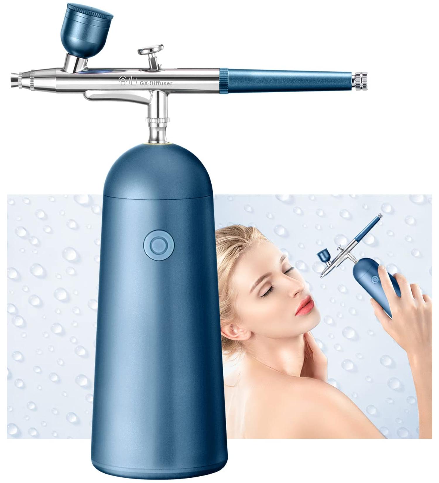 GX Rechargeable Water Shine Skin Boost Airbrush Nano Mist Sprayer - Polar Blue | Portable Serum Toner Facial Mister for Lady's Skin Care - Buy Online on GoSupps.com