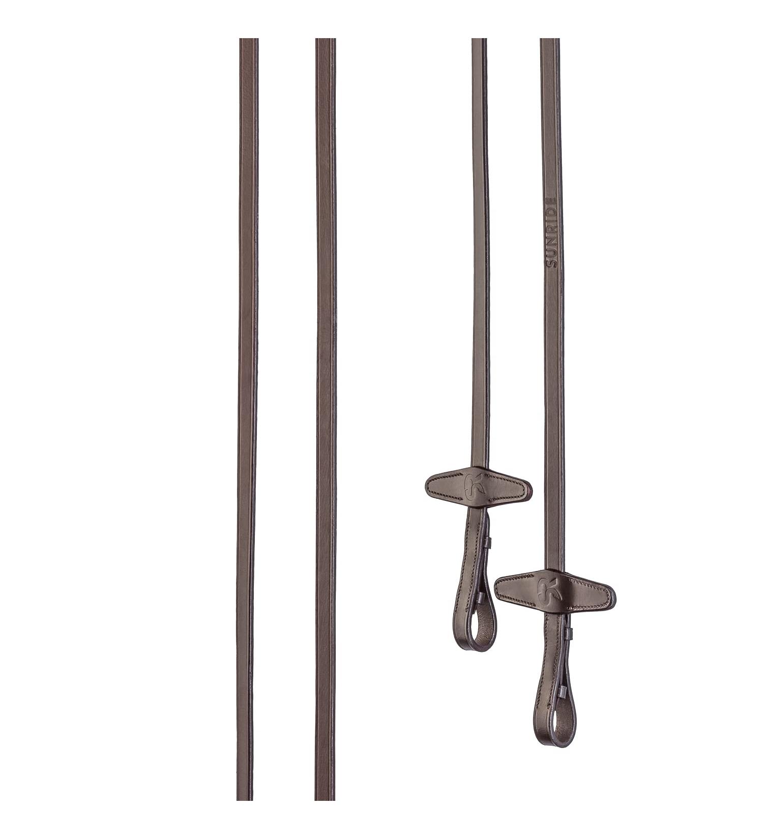 Buy SUNRIDE Divisible Leather Reins for Horses - Soft Genuine Leather Pony Size 255 cm Brown - Ideal for Comfortable Riding - Buy Online on GoSupps.com
