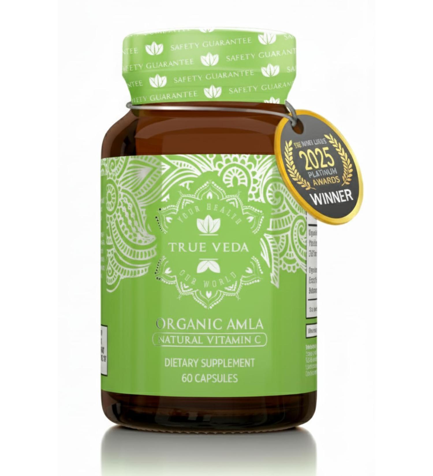 True Veda Organic Amla Powder Capsules | Amla Powder Organic Vitamin C | Indian Gooseberry Natural Extract Whole Food Amalaki Supplement 60 Count (Pack of 1) - Buy Online on GoSupps.com