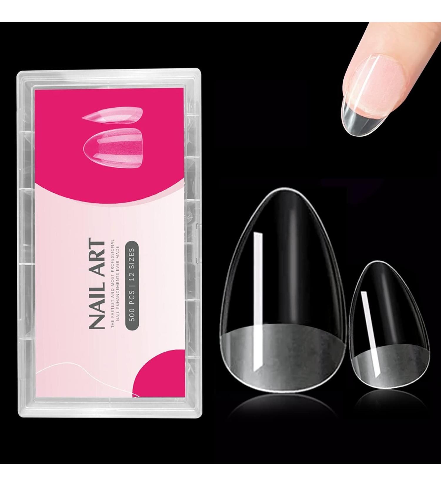 500pcs Short Almond Shaped Acrylic Nail Tips - 12 Sizes French False Nails for Nail Extension & DIY Nail Art - Buy Online on GoSupps.com