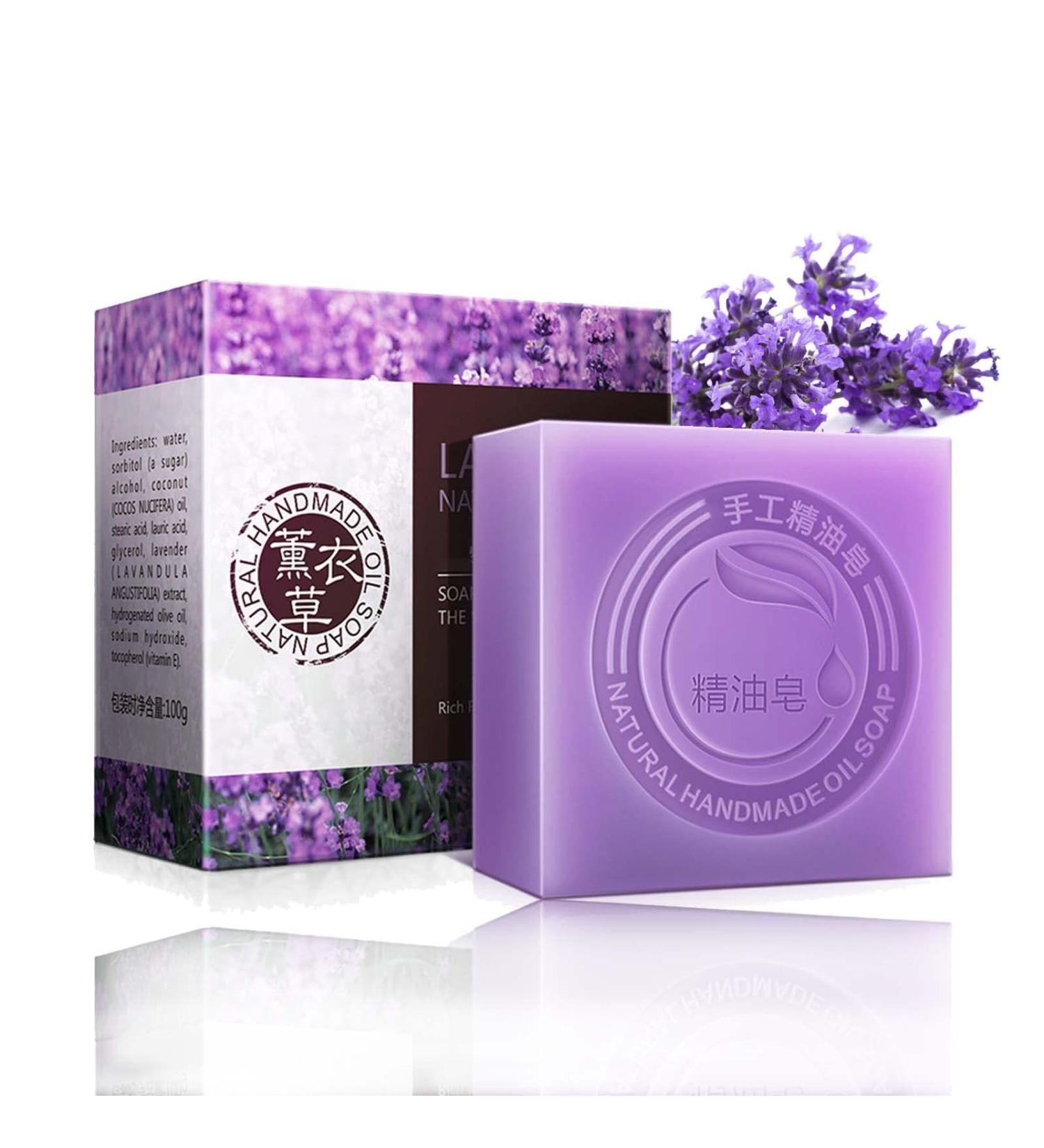 Tongyend Face Cleansing Bar 3.5OZ Skin Brightening Soap Removes Blackheads Tightens Pores For Women and Men (Lavender) - Buy Online on GoSupps.com