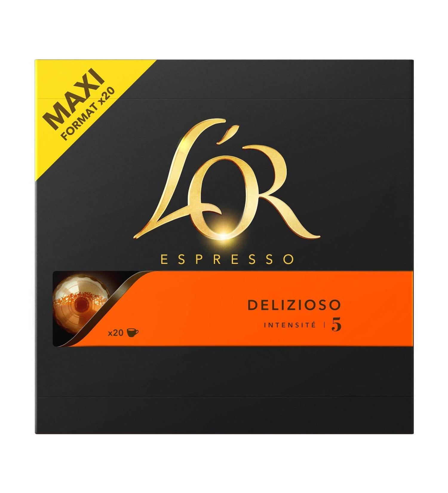 L'Or Espresso Caf Delizioso - Intensity 5 - 100 Aluminum Capsules Compatible with Nespresso Machines (Pack of 5X20 capsules) - Buy Online on GoSupps.com