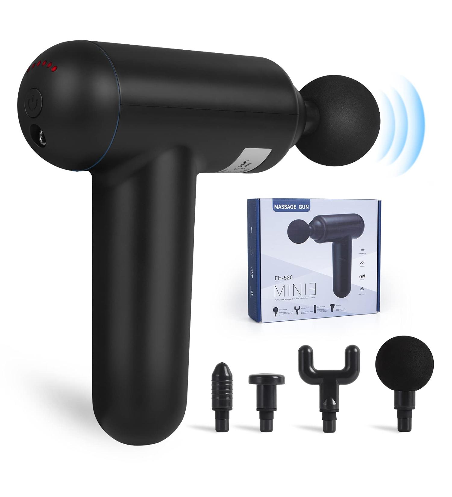 Skcoipsra Massage Gun for Back & Neck Pain Relief - 6 Speeds Electric Therapy Gun for Athletes - Father's Day Gift for Men & Women - Lightweight Muscle Massager - Black - Buy Online on GoSupps.com