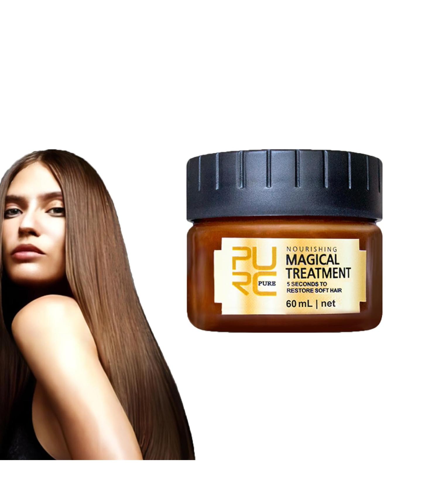 PURE KERATIN Repair Hair Mask - Keratin Mask with Argan & Coconut Oil Hair Damage Repair Treatment 5 Seconds Magical Hair Treatment Pure Keratin Mask Hair Straightening for Dry Damaged Frizzy Hair (1pcs) - Buy Online on GoSupps.com