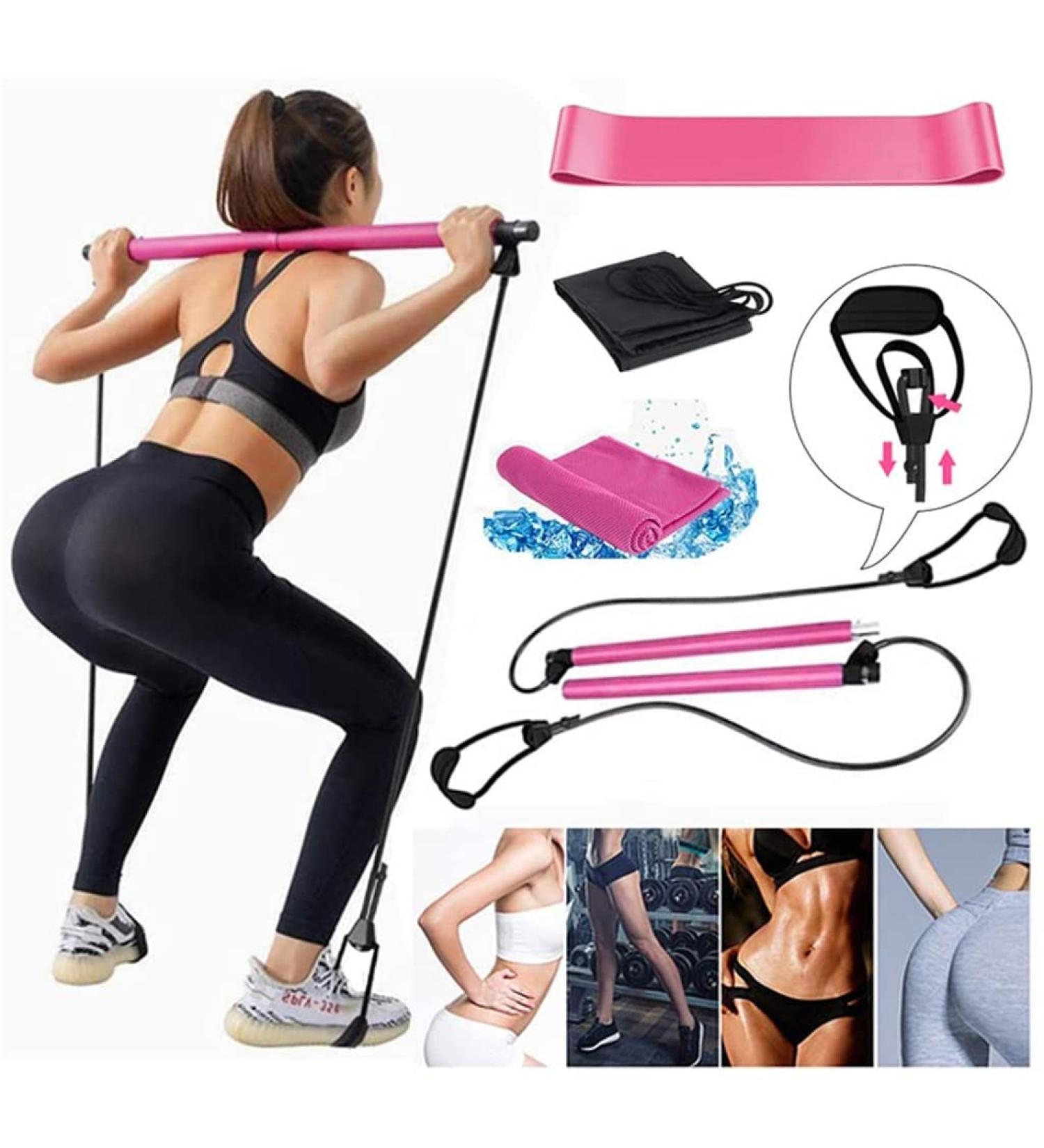 Exercise Resistance Band Yoga Pilates Bar Reformer Kit Pilates Stick Hip Fitness Back Stretcher Home Gym Workout Equipment der2 (D 1 Set) - Buy Online on GoSupps.com
