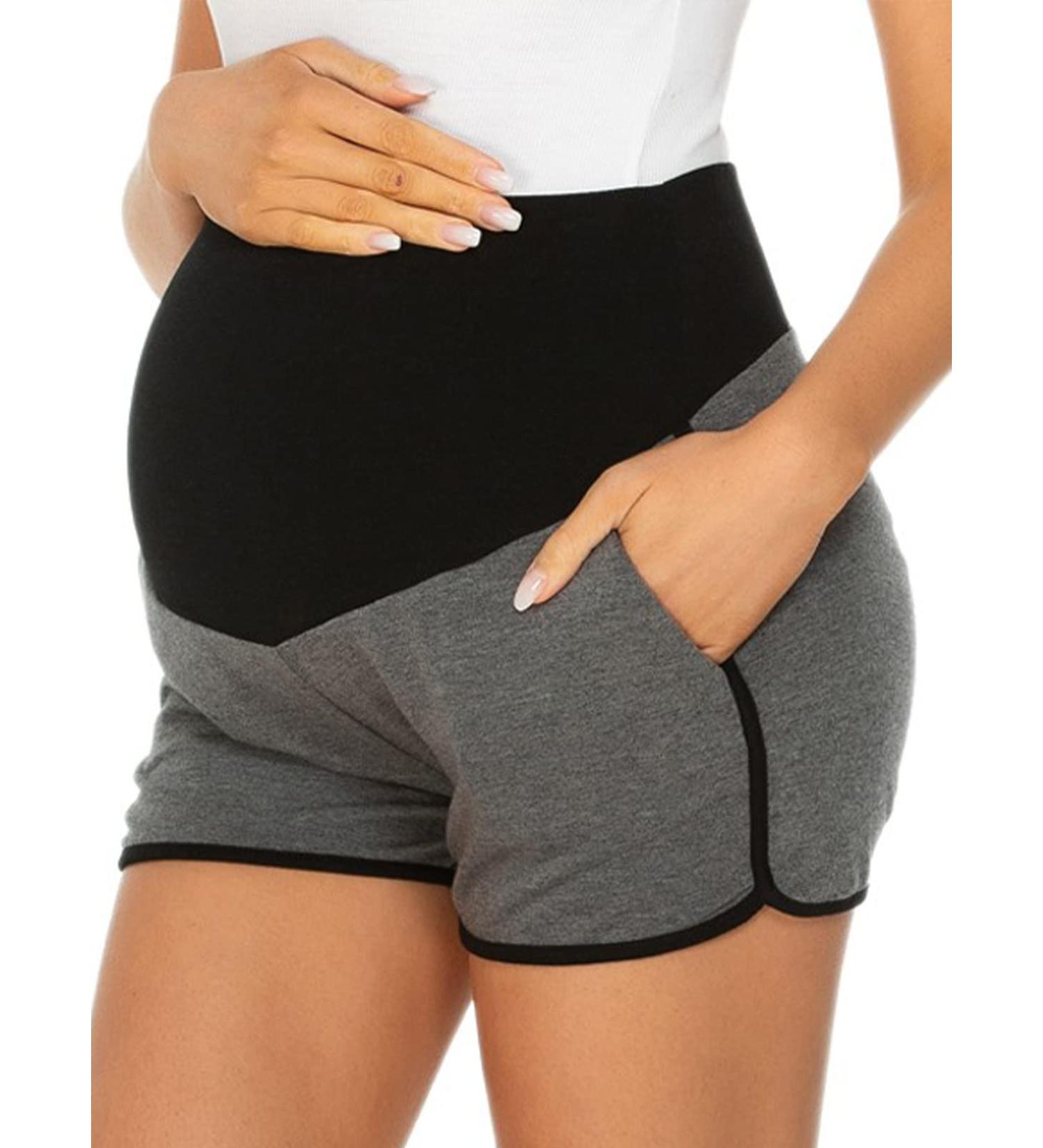 Love2Mi Maternity Tights Leggings - Comfy Stretch Pregnancy Pants - L Black/Dark Grey - Buy Online on GoSupps.com