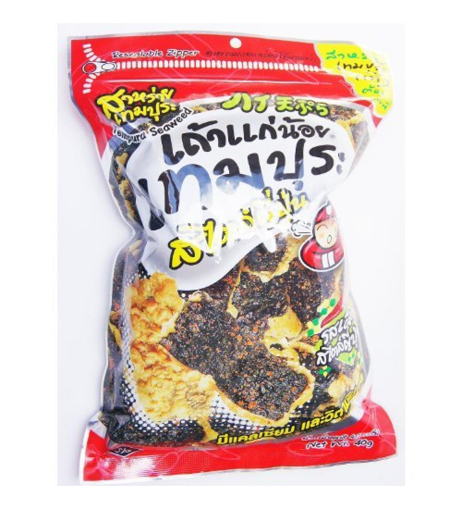 Tao Kae NOI Fried Crispy Nori Japanese Style Seaweed Snack (Spicy Tempura, 36-40g)