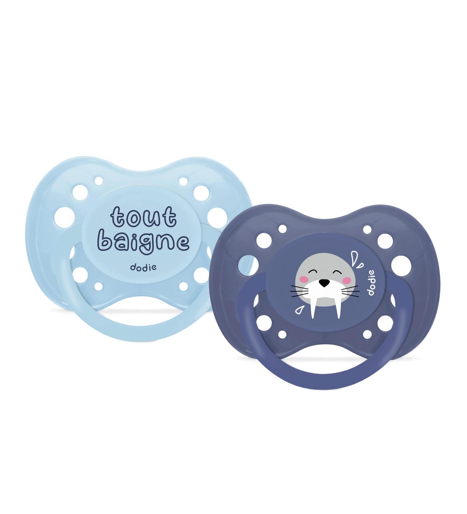 DODIE Anatomical Pacifier 18 Months BPA Free Durable Blue Boys Seal 2 Pack