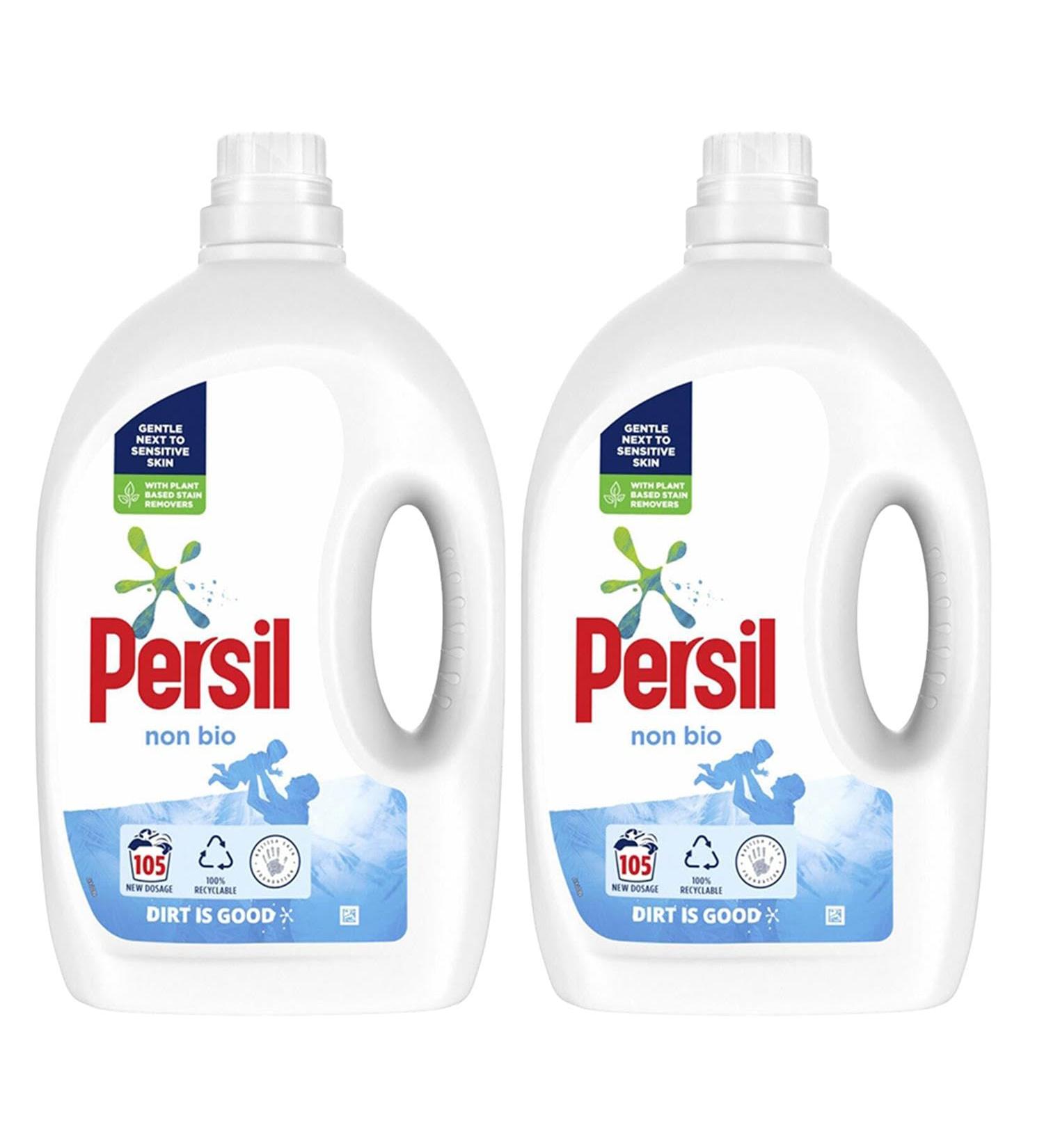 Persil Non-Bio Concentrated Laundry Washing Liquid Detergent - Tough on Stains - 105 Washes - Gentle Next to Sensitive Skin with 7 Days of Lasting Freshness 2.835L 2 Pack 2.84 l (Pack of 1) - Buy Online on GoSupps.com