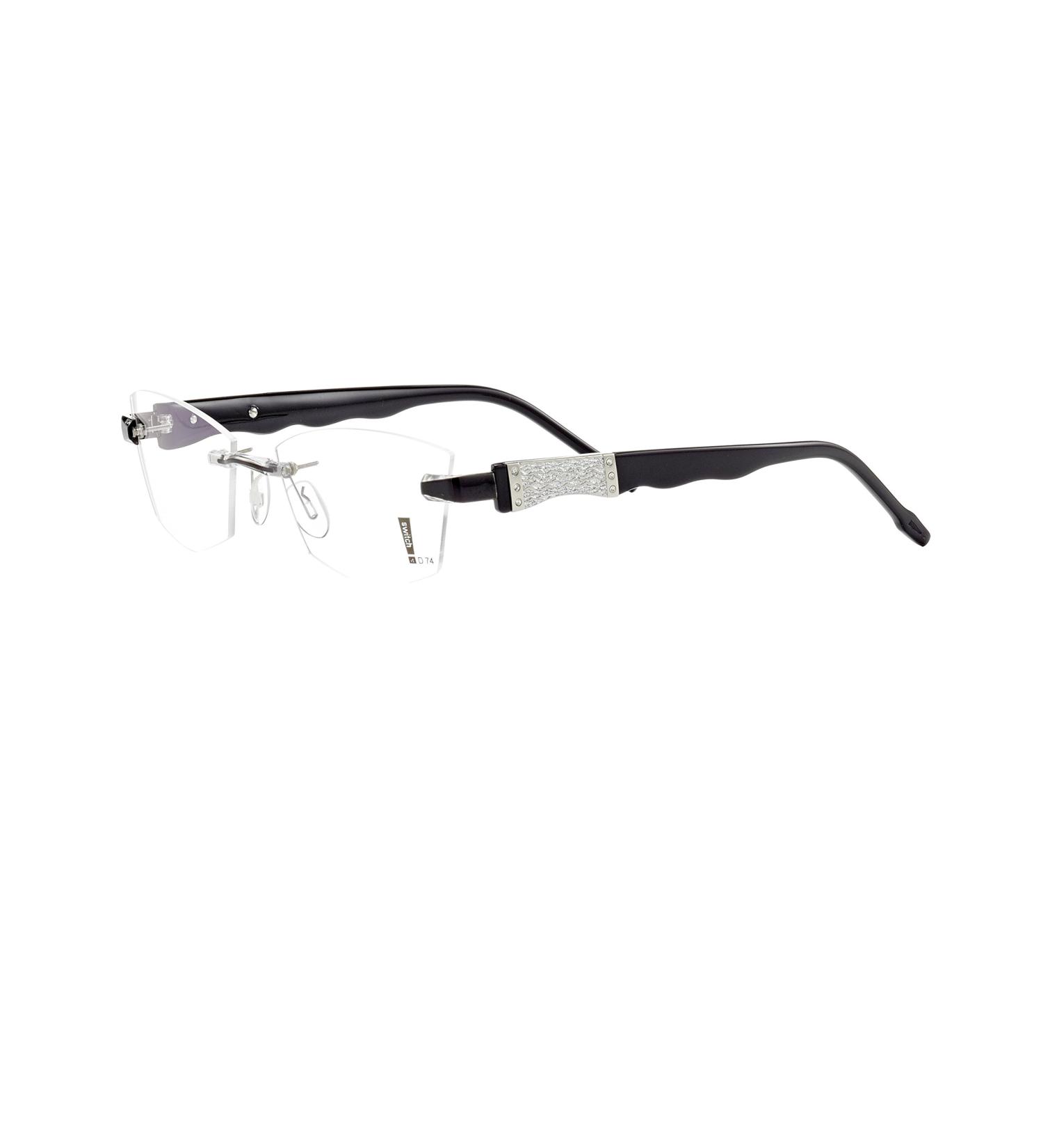 Switch it! Exclusive set with stones - acetate interchangeable temples in different colors 135mm 9084: black-silver