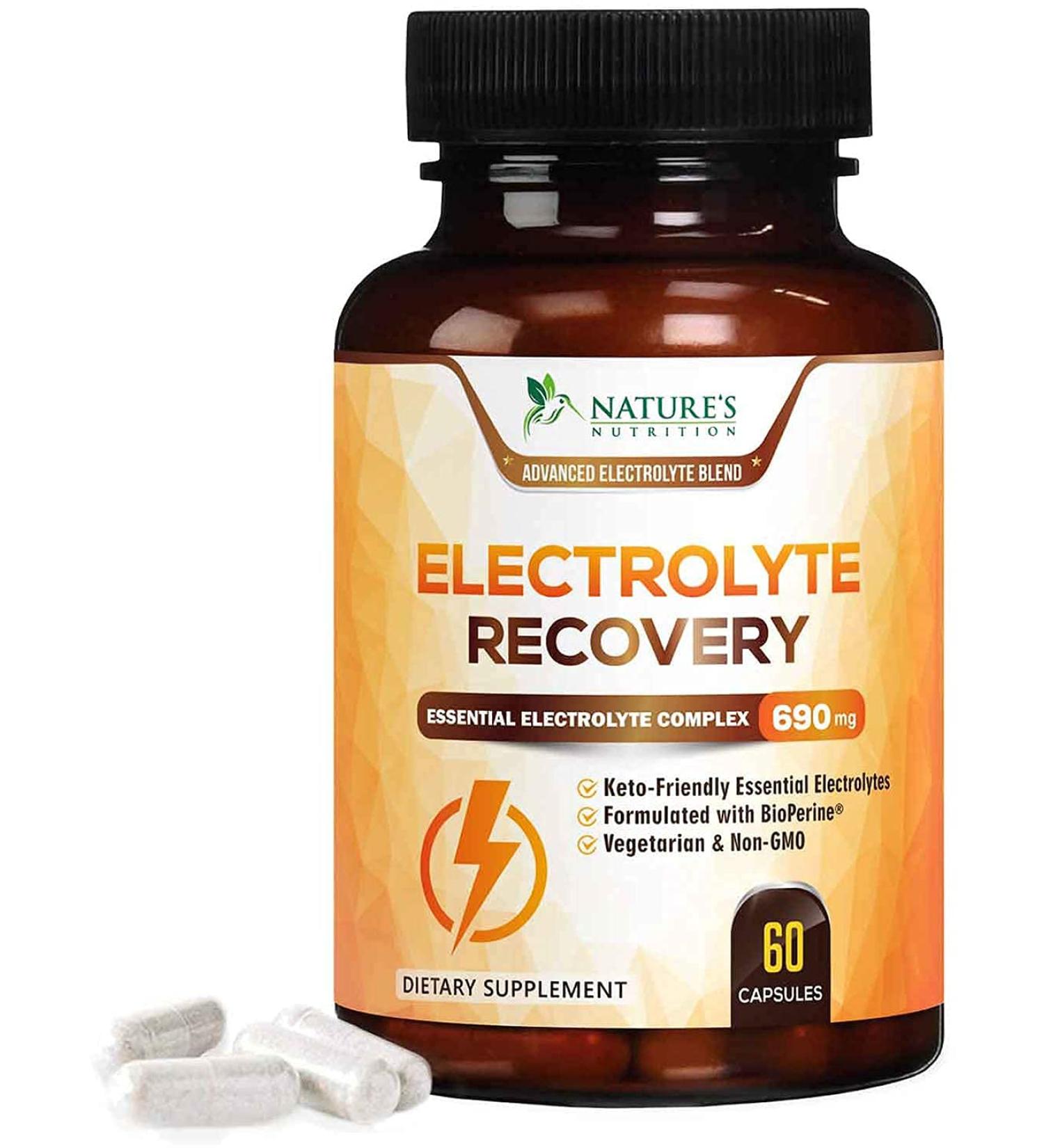 Electrolyte Replacement Capsules - Keto Friendly Supplement for Rehydration - 60 Capsules for Cramps, Sports & Exercise - Buy Online on GoSupps.com