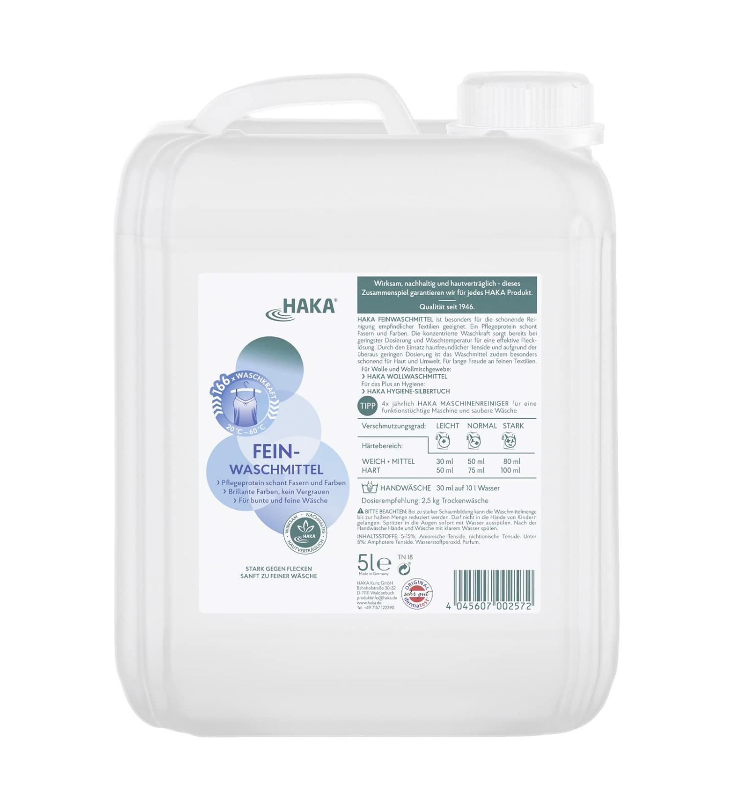 HAKA Delicate Liquid Detergent for Silk & Colored Items | 166 Washes in 5L Canister - Ideal for Delicates - Buy Online on GoSupps.com