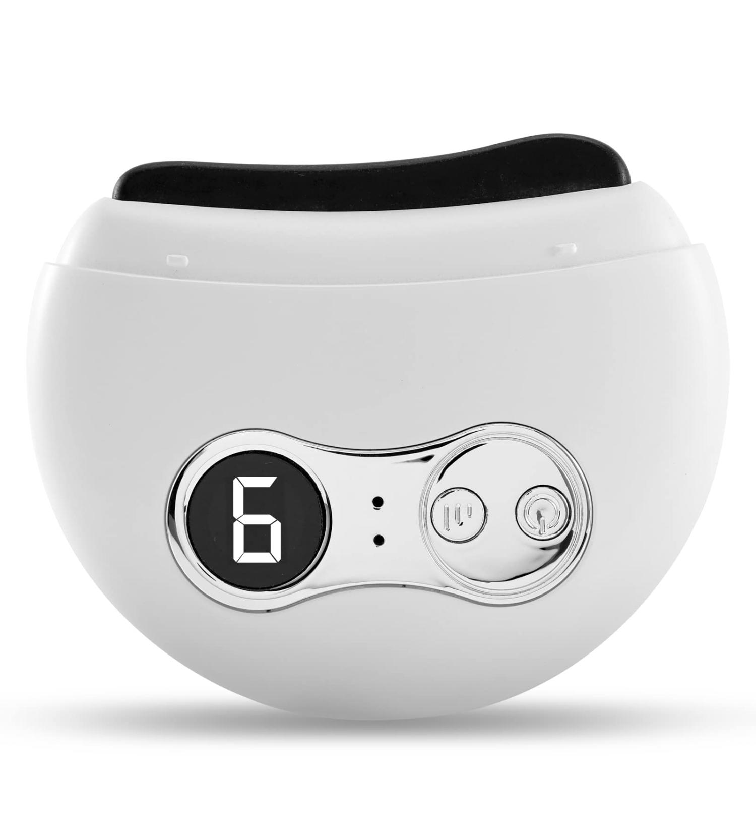 Electric Gua Sha Facial Tool with Heat & Vibration | Anti-Aging, Neck & Face Lift, Wrinkle Reduction | White - Buy Online on GoSupps.com