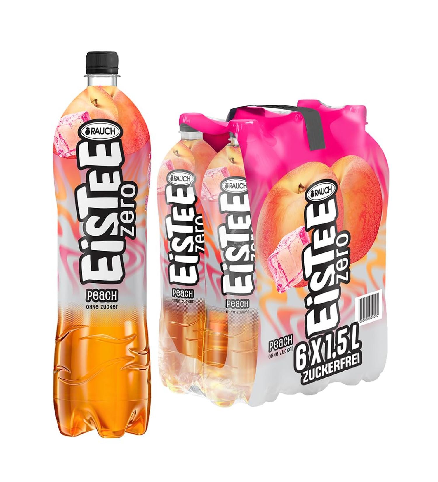 Buy Smoke etee Zero Peach - Sugar-Free Black Tea & Rose Hip Drink | 6x 1.5L PET Bottles | Refreshing Peach Flavor - Buy Online on GoSupps.com