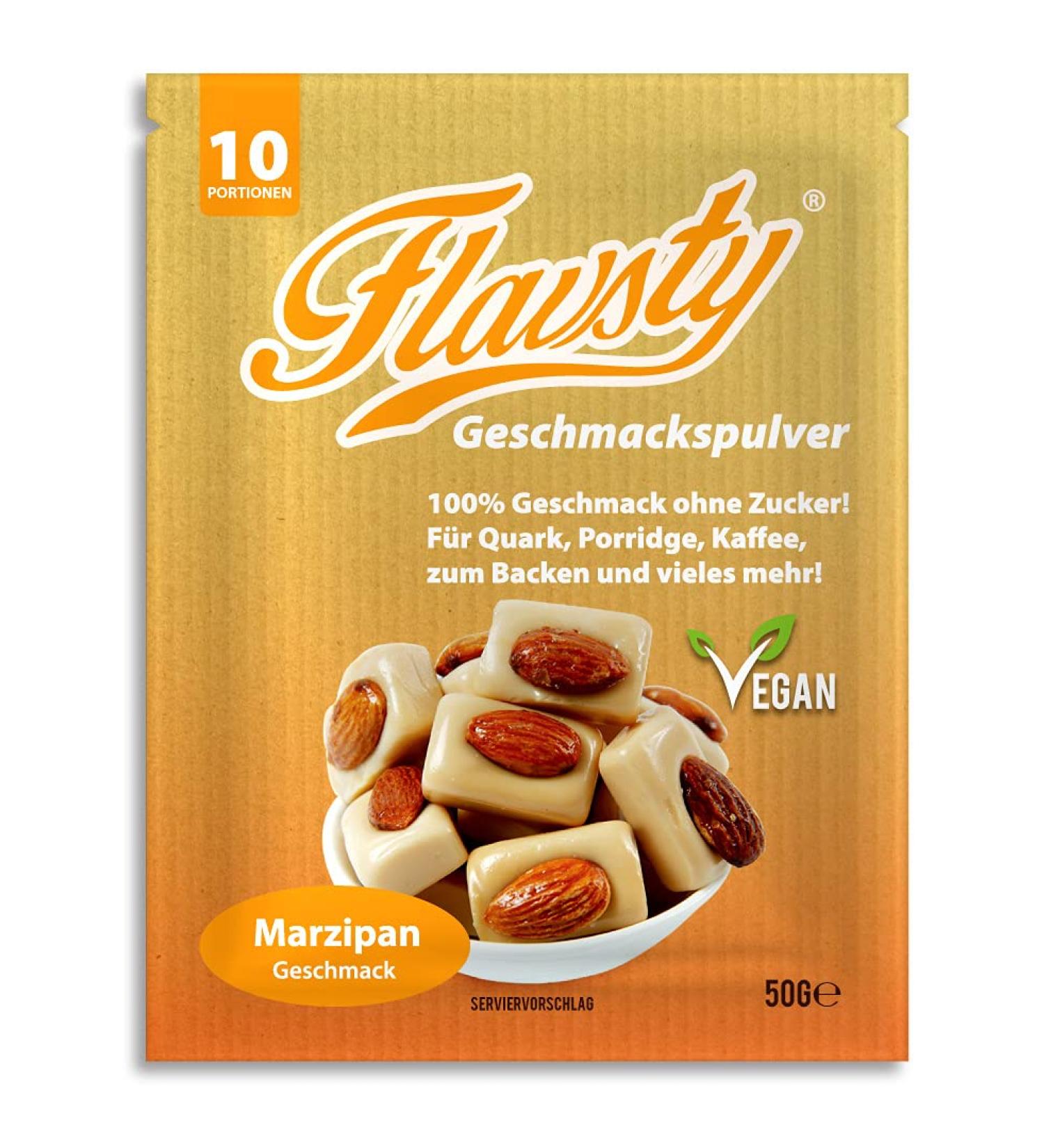 Flavsty Marzipan Flavor Powder Sample 50g - Vegan Sugar-Free Aroma Powder for Baking & Cooking - 10 Portions - Buy Online on GoSupps.com