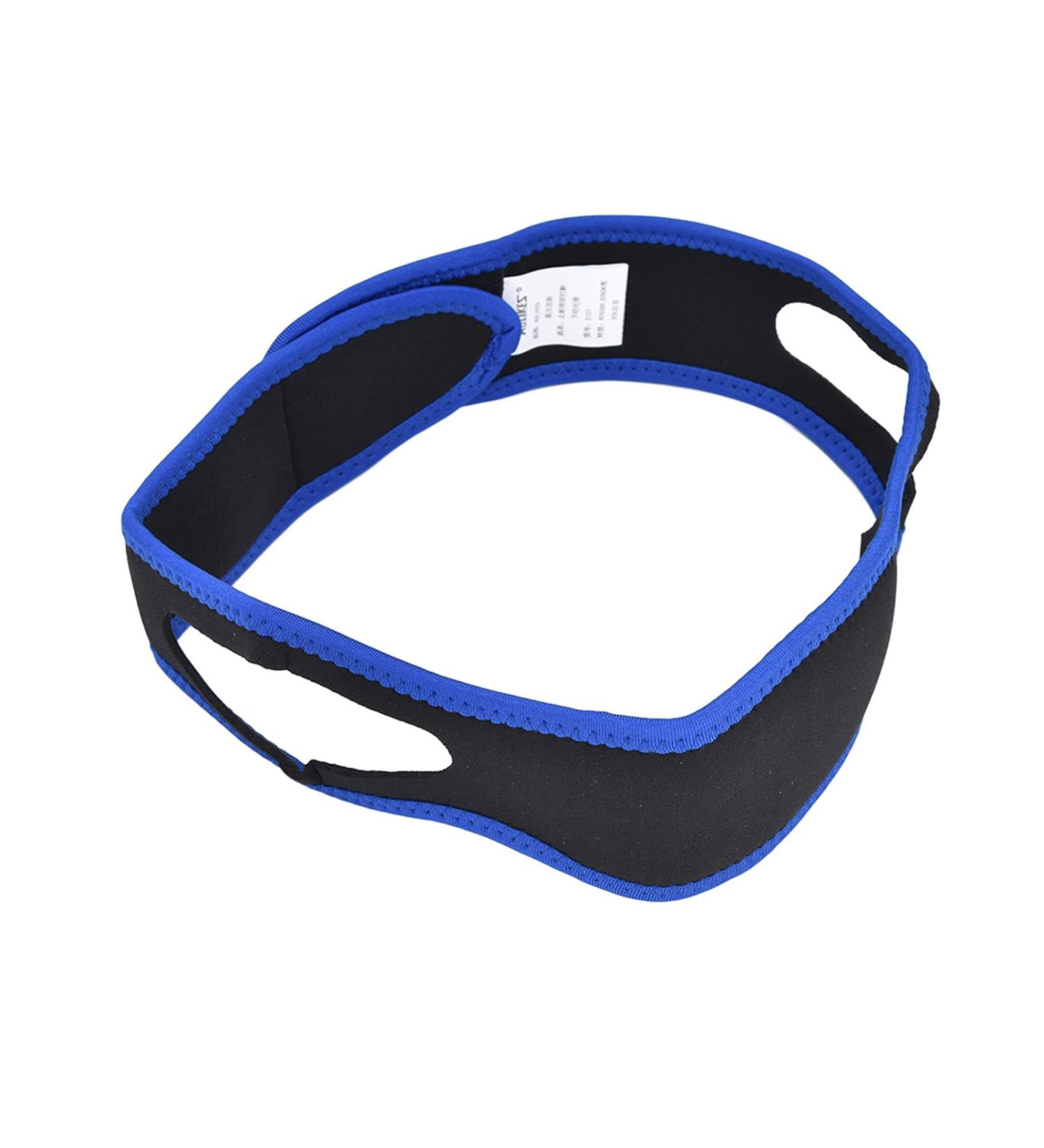 Adjustable Stop Snore Belt Chin Strap - Blue Black - for Men and Women - Office and Bedroom - Buy Online on GoSupps.com