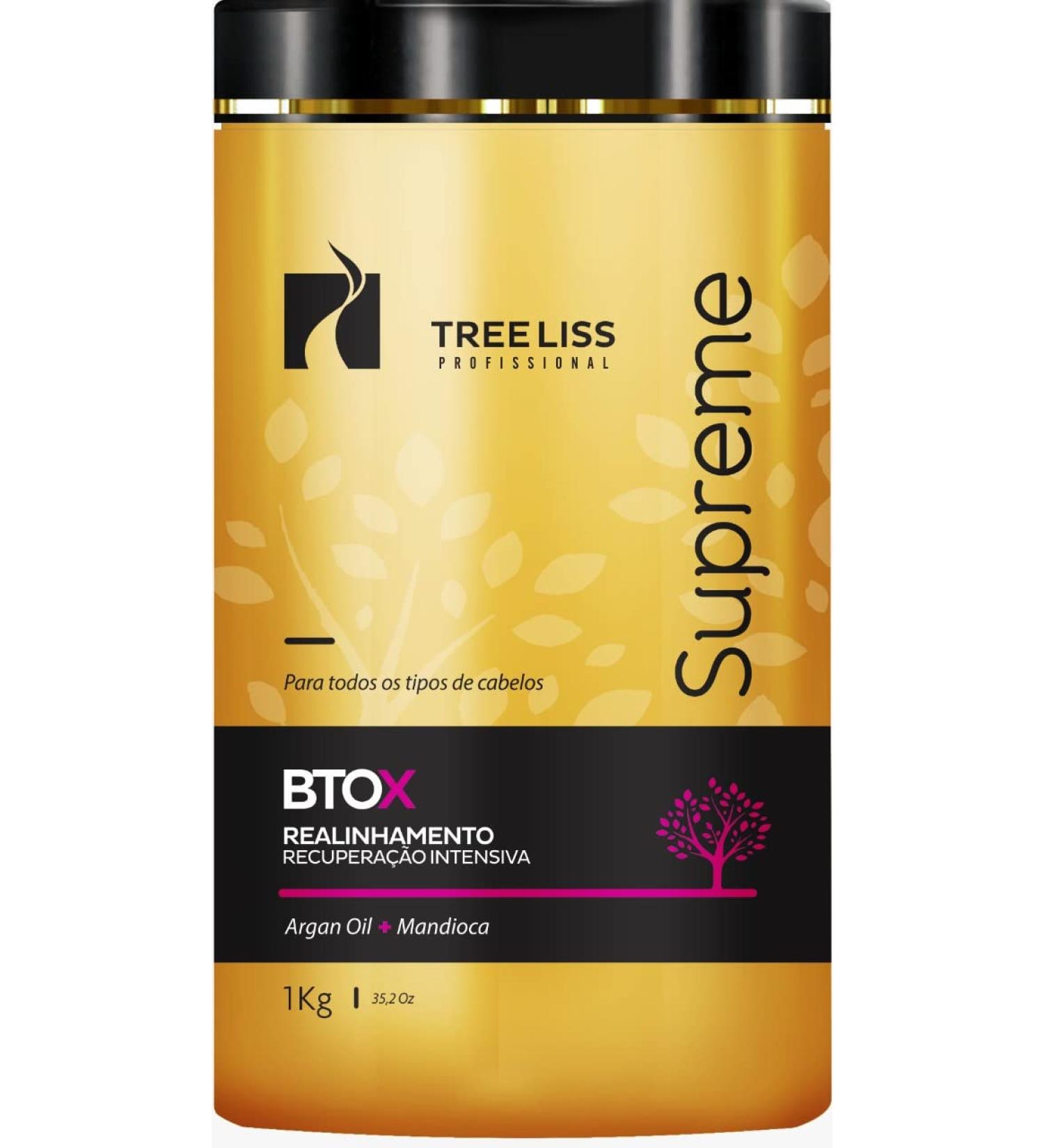 Tree Liss BTOX Mandioca Supreme 1Kg Hair Mask Treatment Botox Frizz Remove Volume Reduce Smooth Wave Capillary Realigning